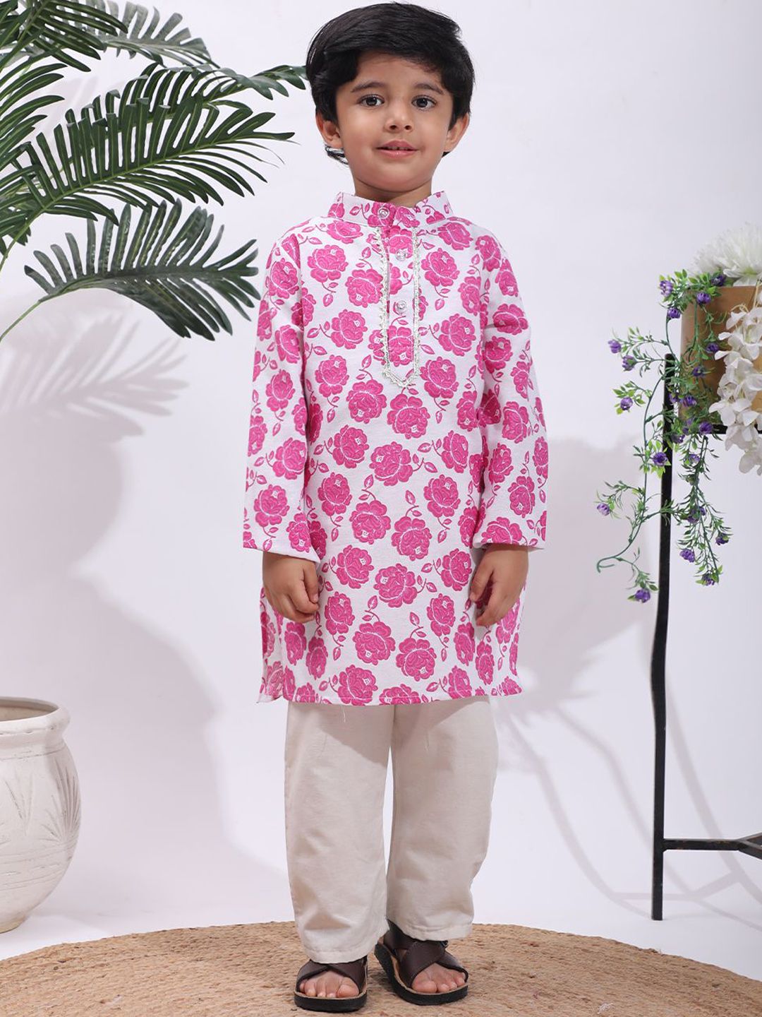 Cutiekins Boys Floral Printed Kurta with Pyjamas-picture-19