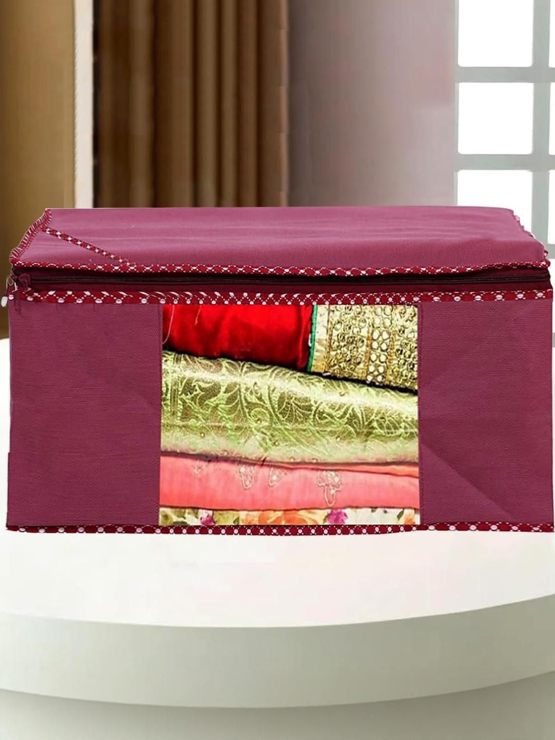 AMAK INC Maroon Fabric Multi-Utility Wardrobe Organisers-picture-21