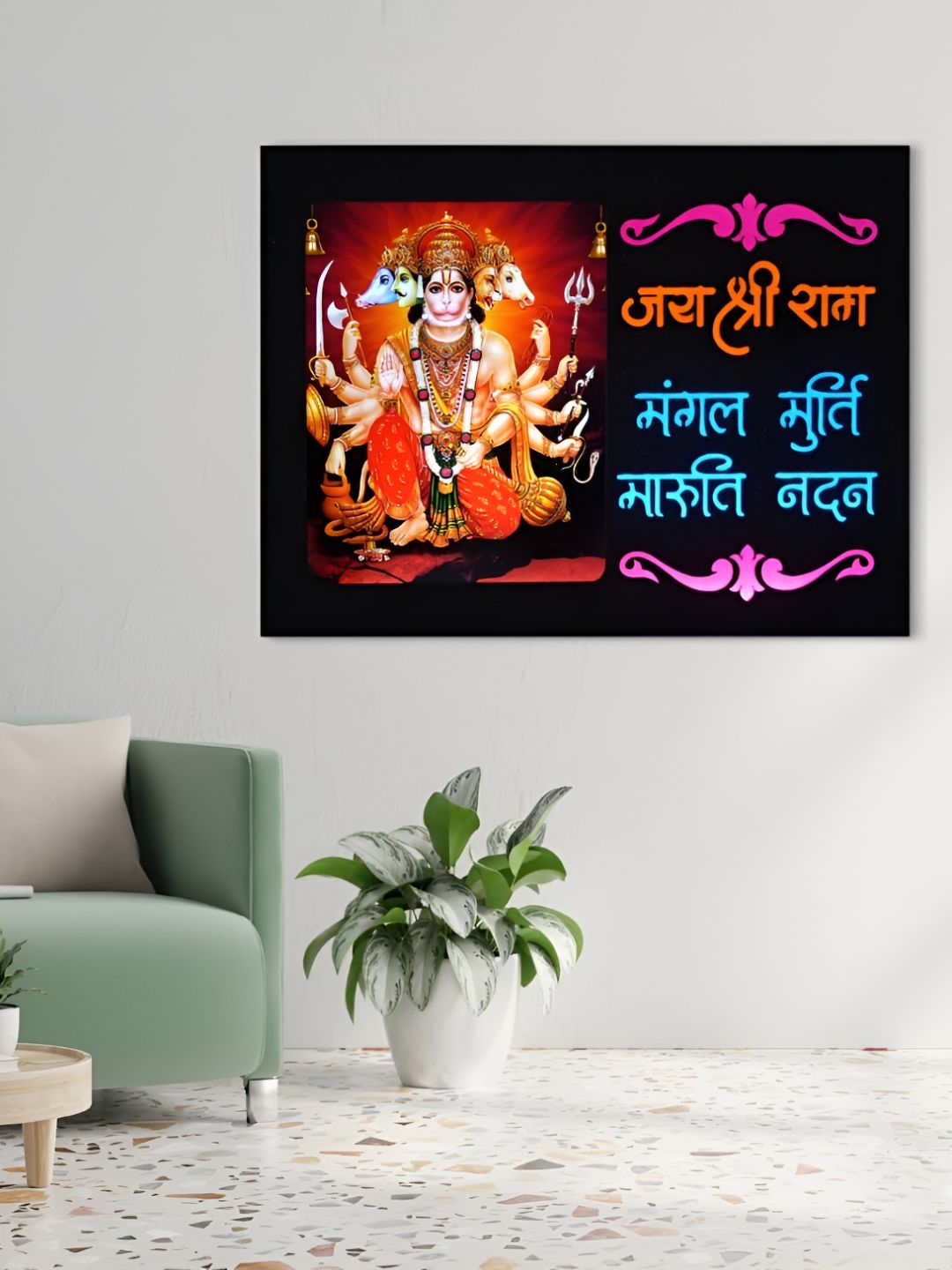 SHRI KHATU SHYAM CREATION Black & Red Single Piece Wood Religious Wall Photographs-picture-34