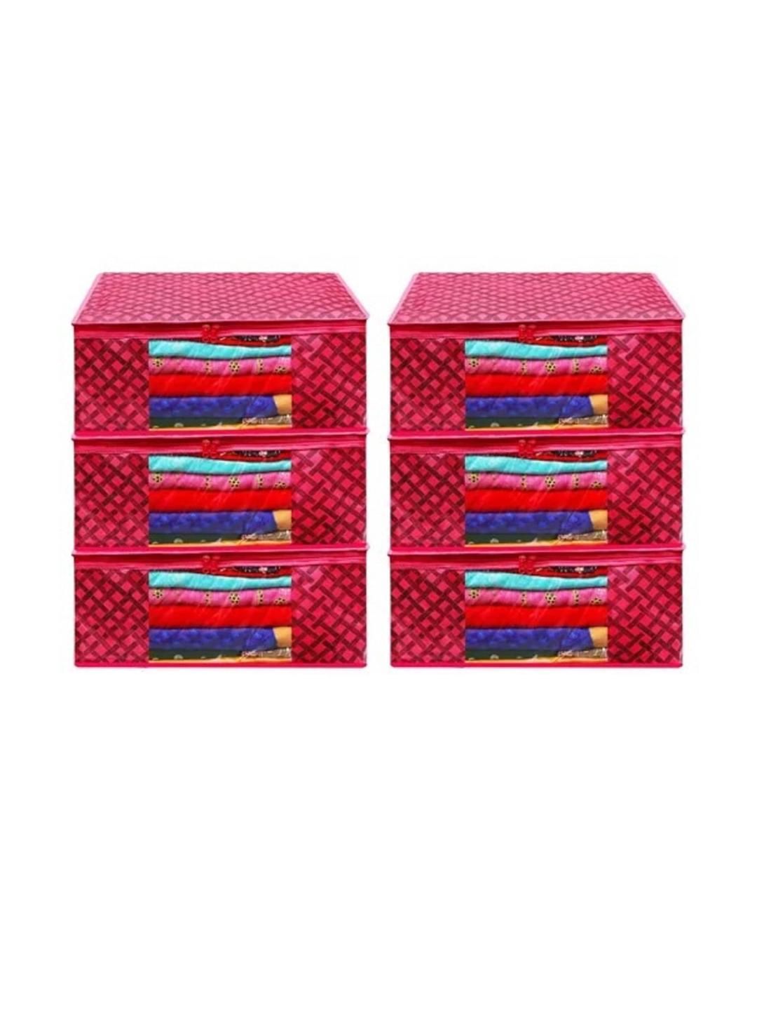 AMAK INC Red Fabric Multi-Utility Wardrobe Organisers-picture-47