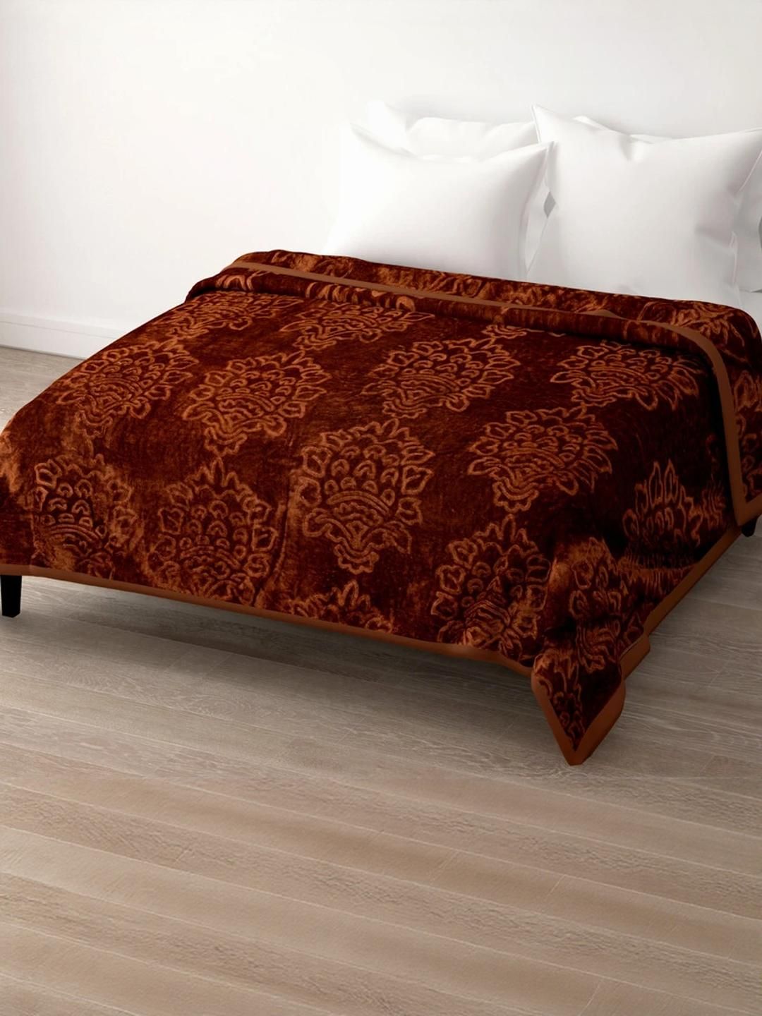 Doristyle Brown 300 GSM SOLID MINK Single Bed Blanket-picture-24