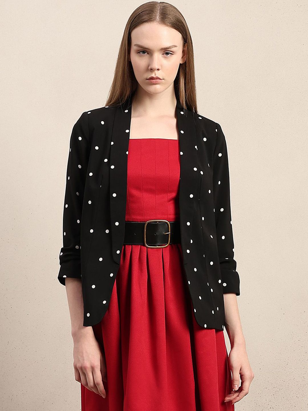 Vero Moda Dot Printed Open Front Blazer-picture-40