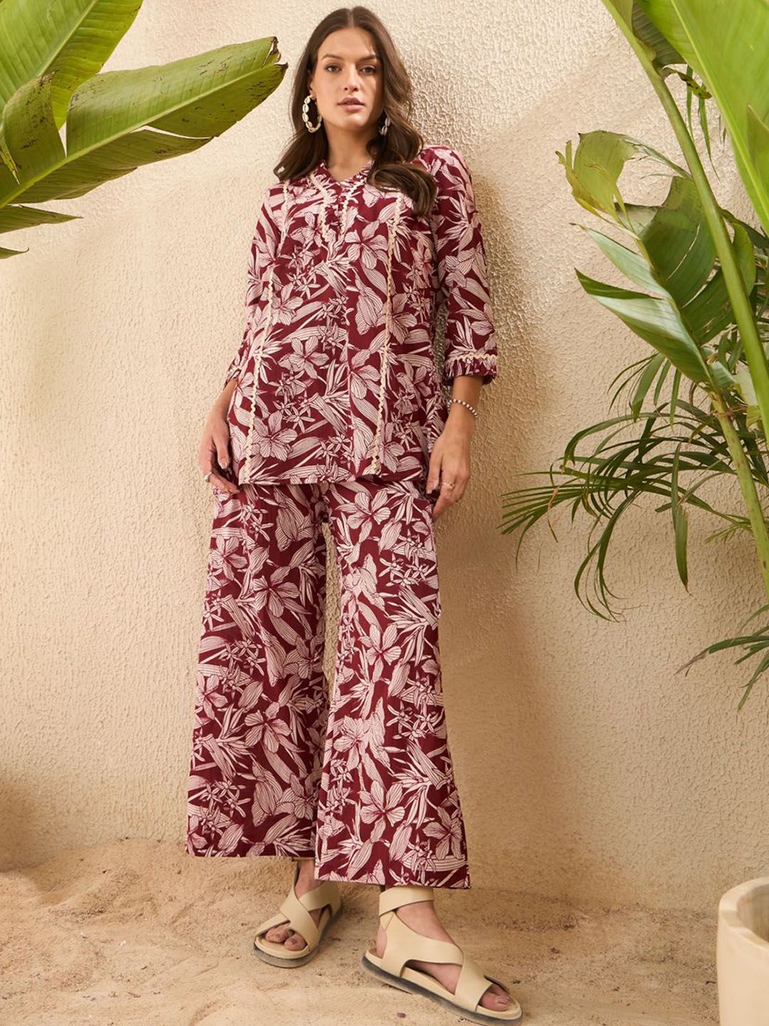IMANA Printed Pure Cotton Tunic With Trousers Co-Ords-picture-42