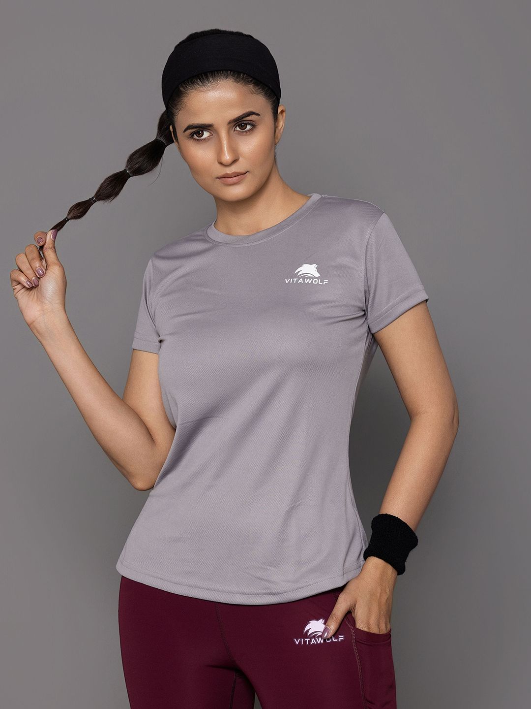 VITAWOLF Women Dry Fit Solid Round Neck T-shirt-image-12