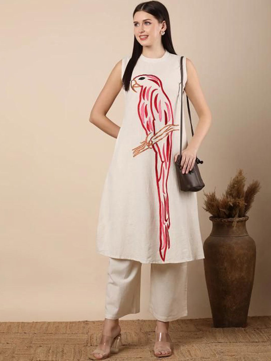 KRITVA FASHION Women Embroidered Regular Thread Work Kurta with Trousers