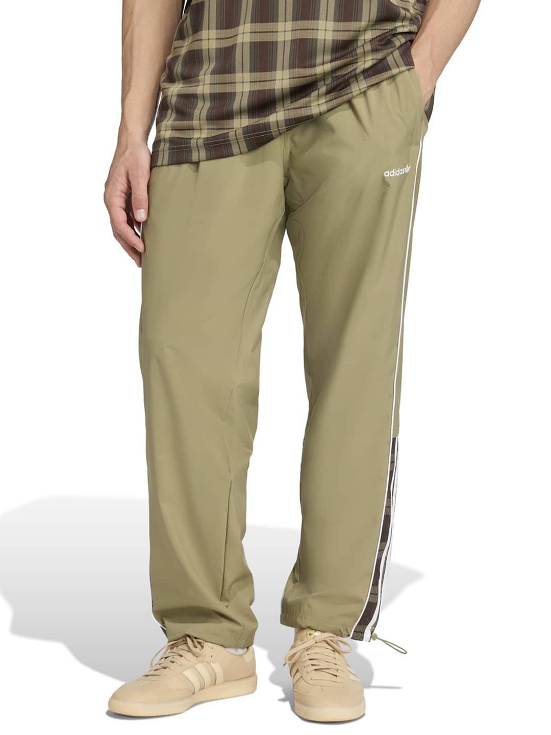 ADIDAS Originals Men Tartan Checked Relaxed-Fit Track Pants