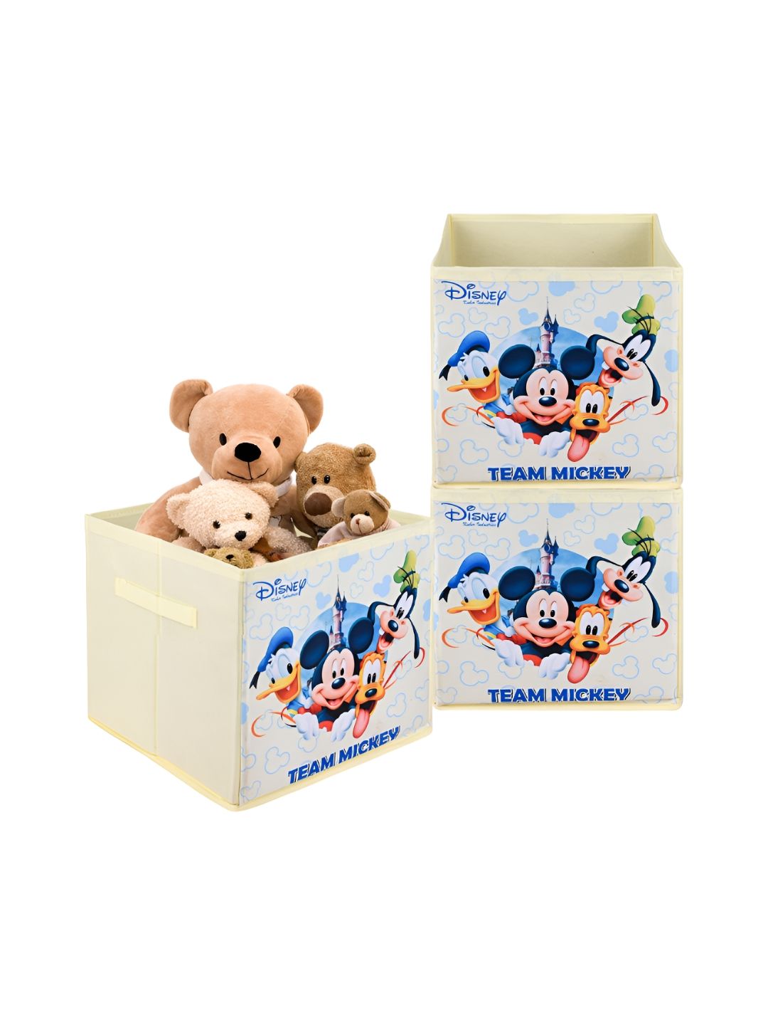 YK Cream-Coloured & Blue 3 Pieces Disney Team Printed Multi-Utility Organisers-picture-12