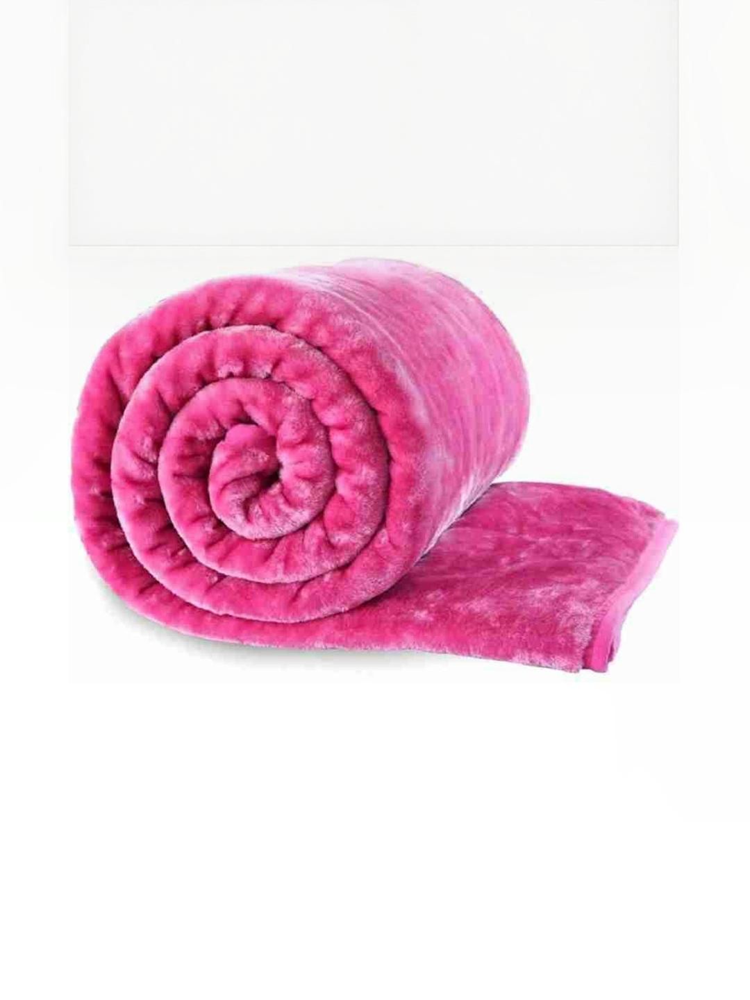Doristyle Pink 300 GSM SOLID MINK Single Bed Blanket-picture-38