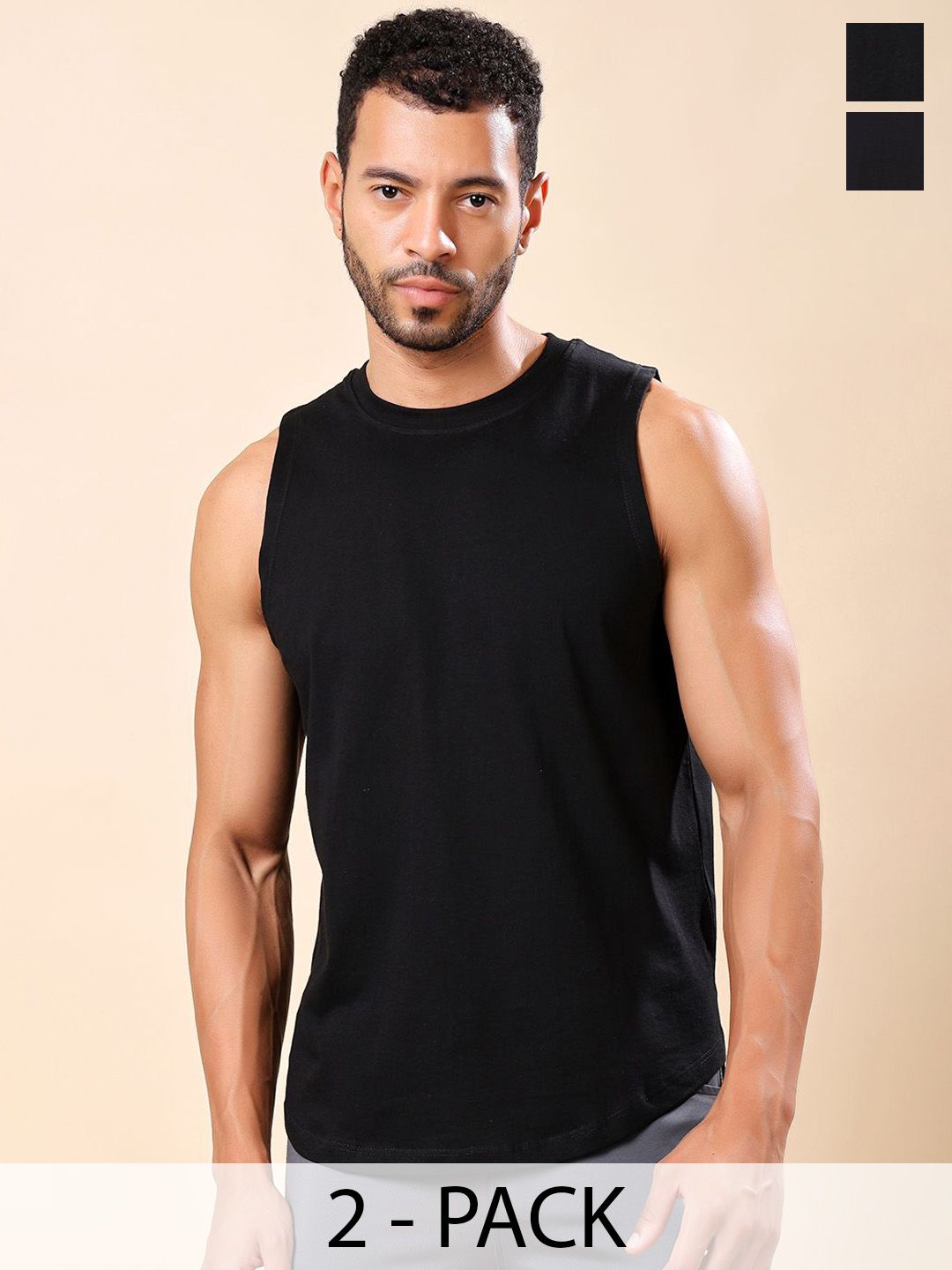Friskers Pack Of 2 Pure Cotton Round Neck Gym Vests 200725AE-01-17-picture-12