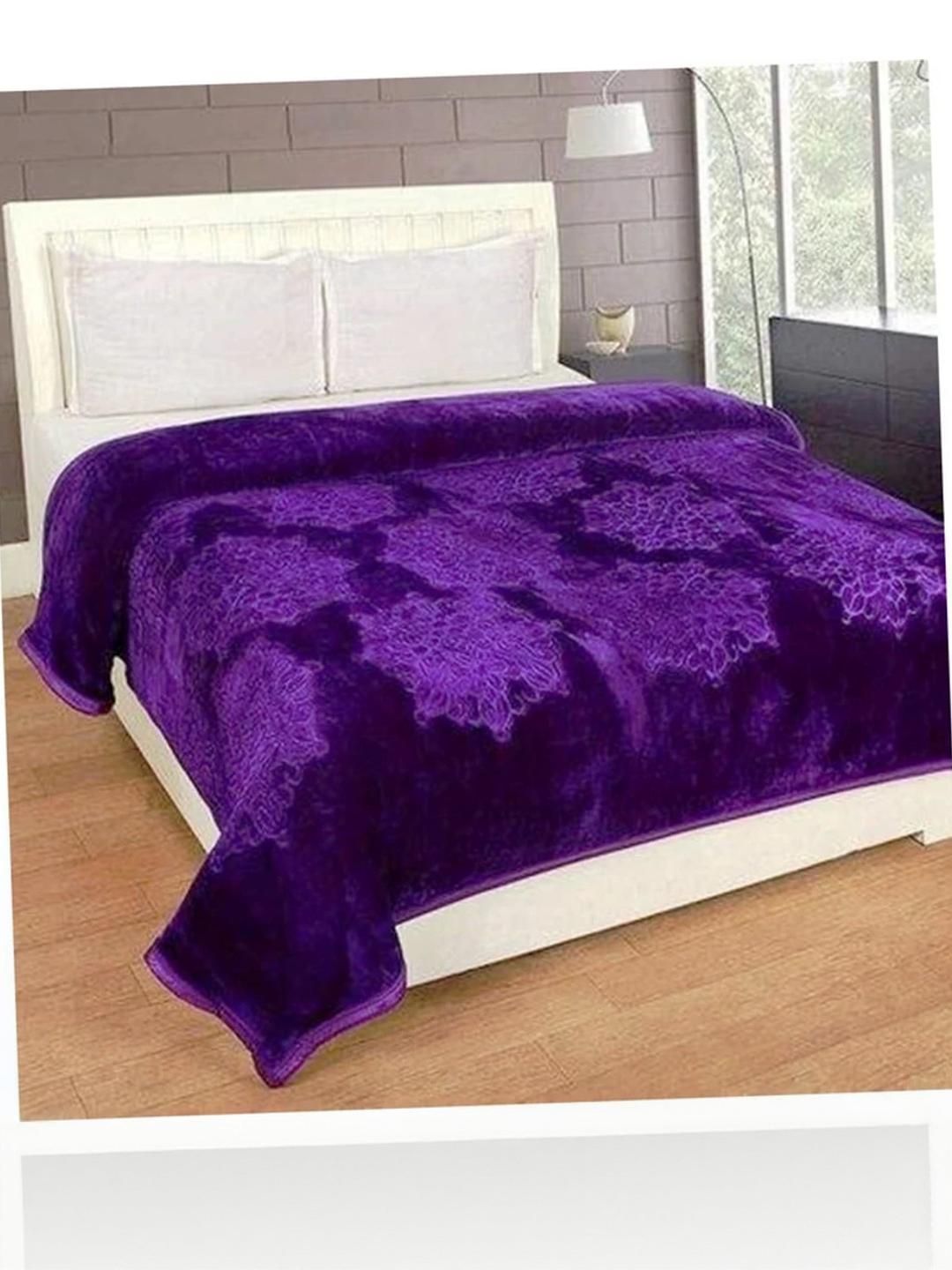 Doristyle Lavender 300 GSM SOLID MINK Single Bed Blanket-image-47