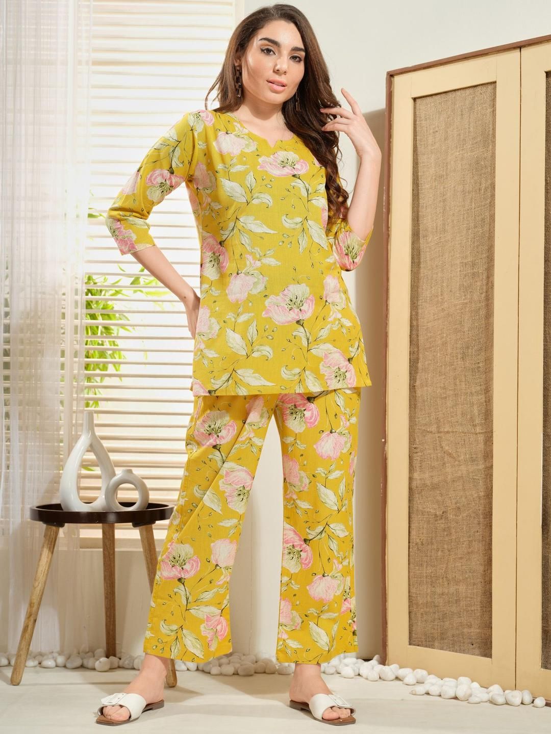 NIGHT FLOSS Printed Pure Cotton Tunic With Trousers Co-Ords-picture-16
