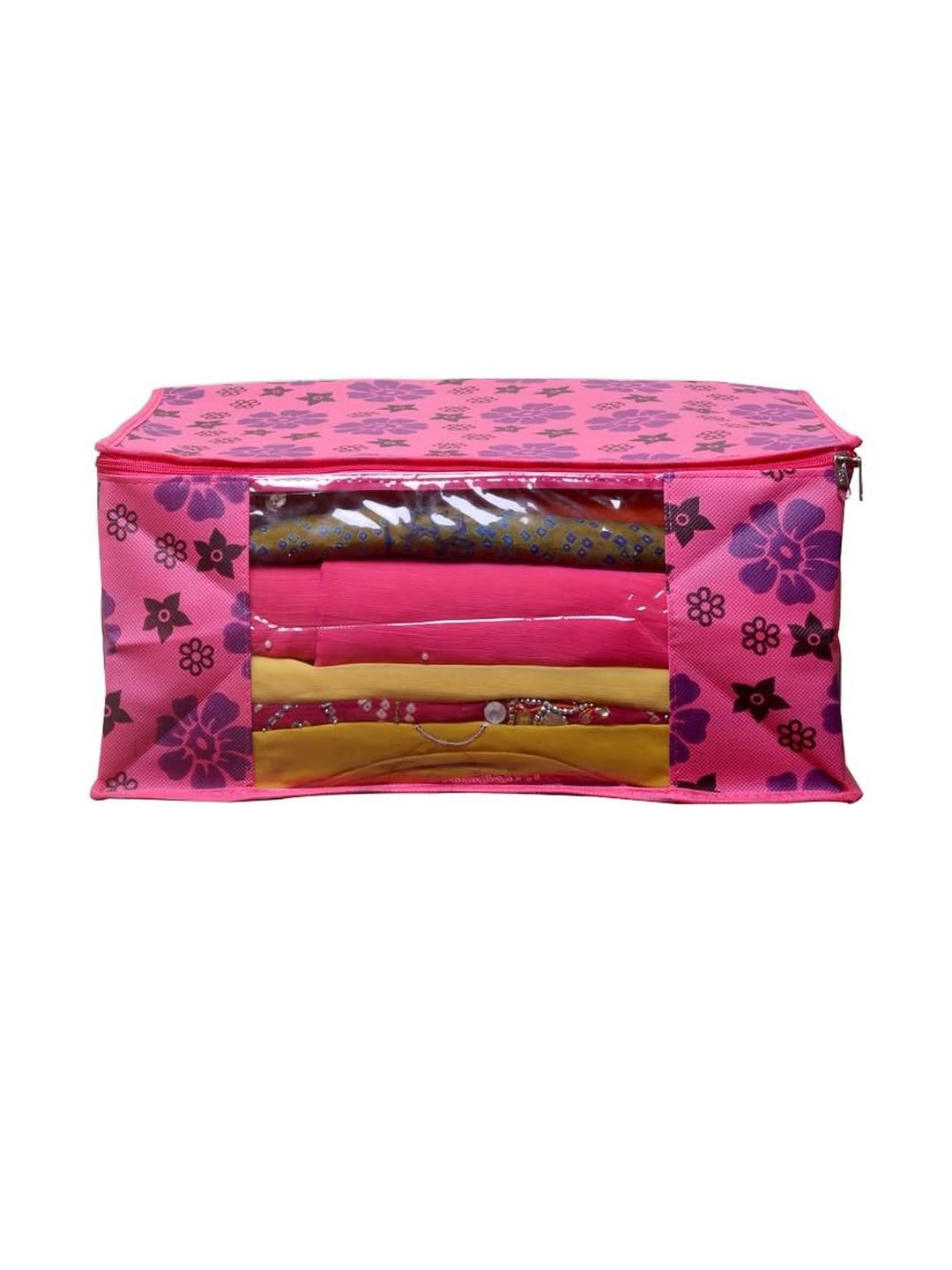 AMAK INC Pink Fabric Multi-Utility Wardrobe Organisers-picture-2