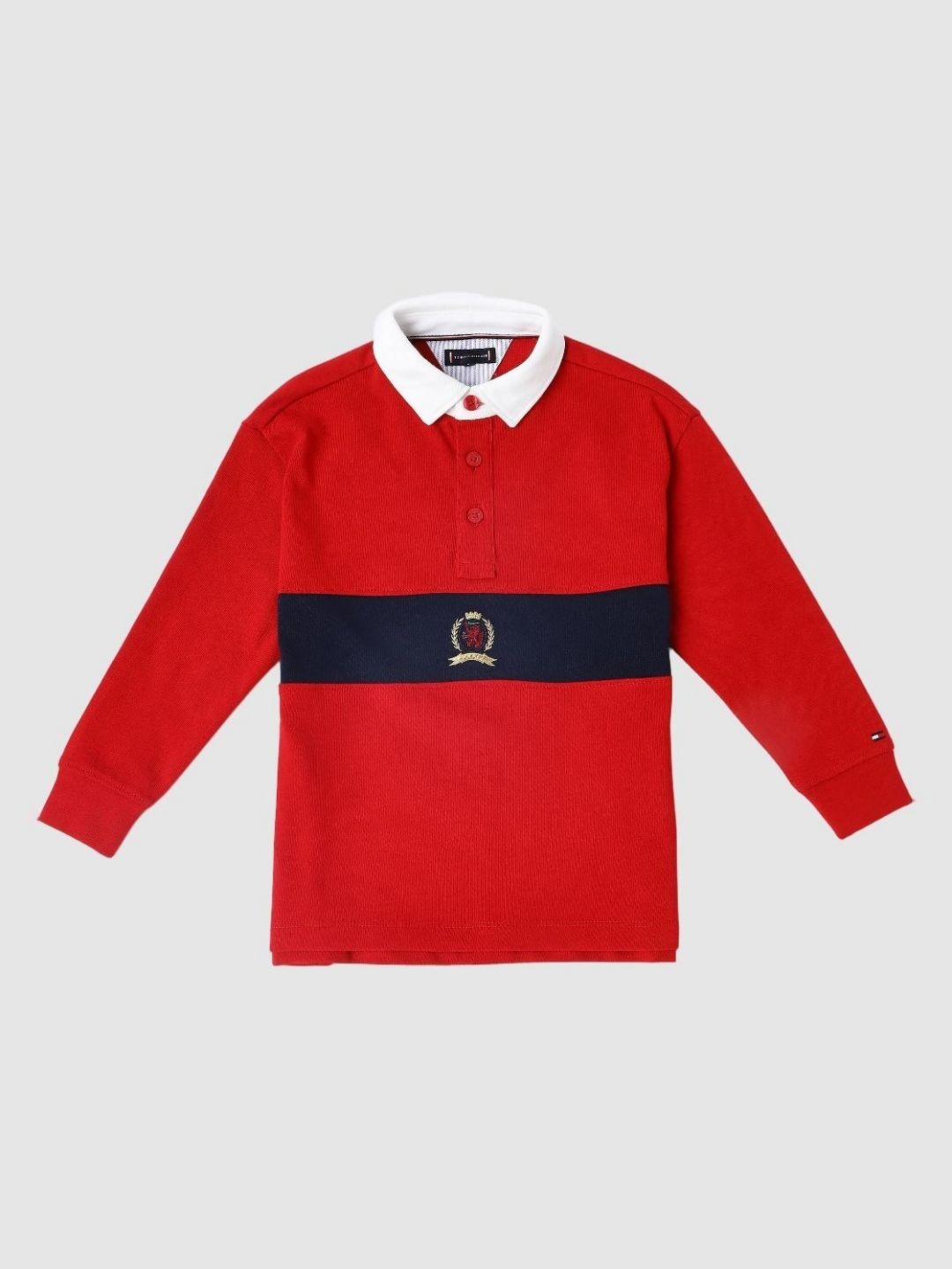 Tommy Hilfiger Boys Striped Polo Collar Cotton Oversized T-shirt-picture-36