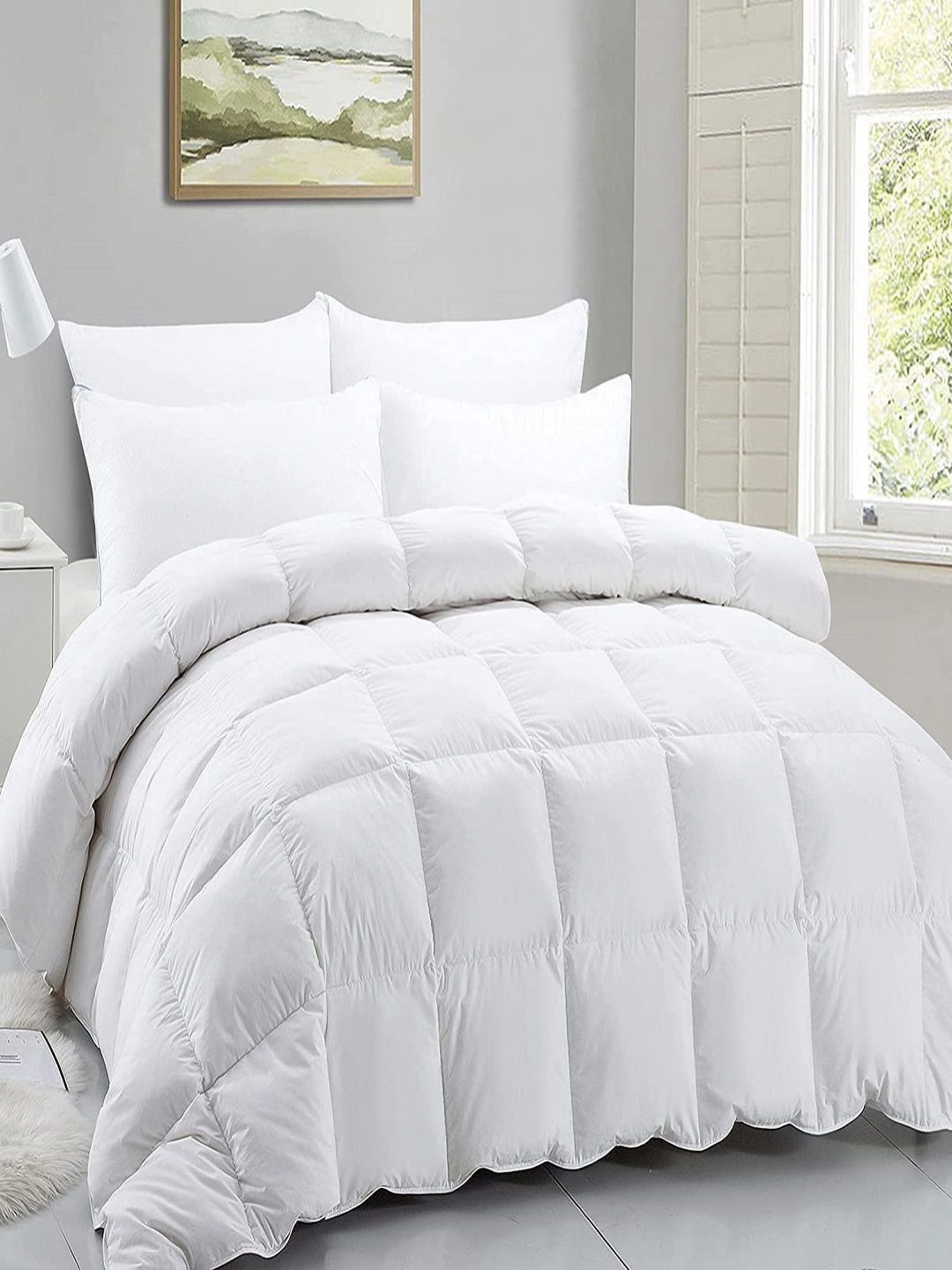 tundwal's White Geometric Microfibre Heavy Winter 300 GSM Single Bed Comforter-image-19