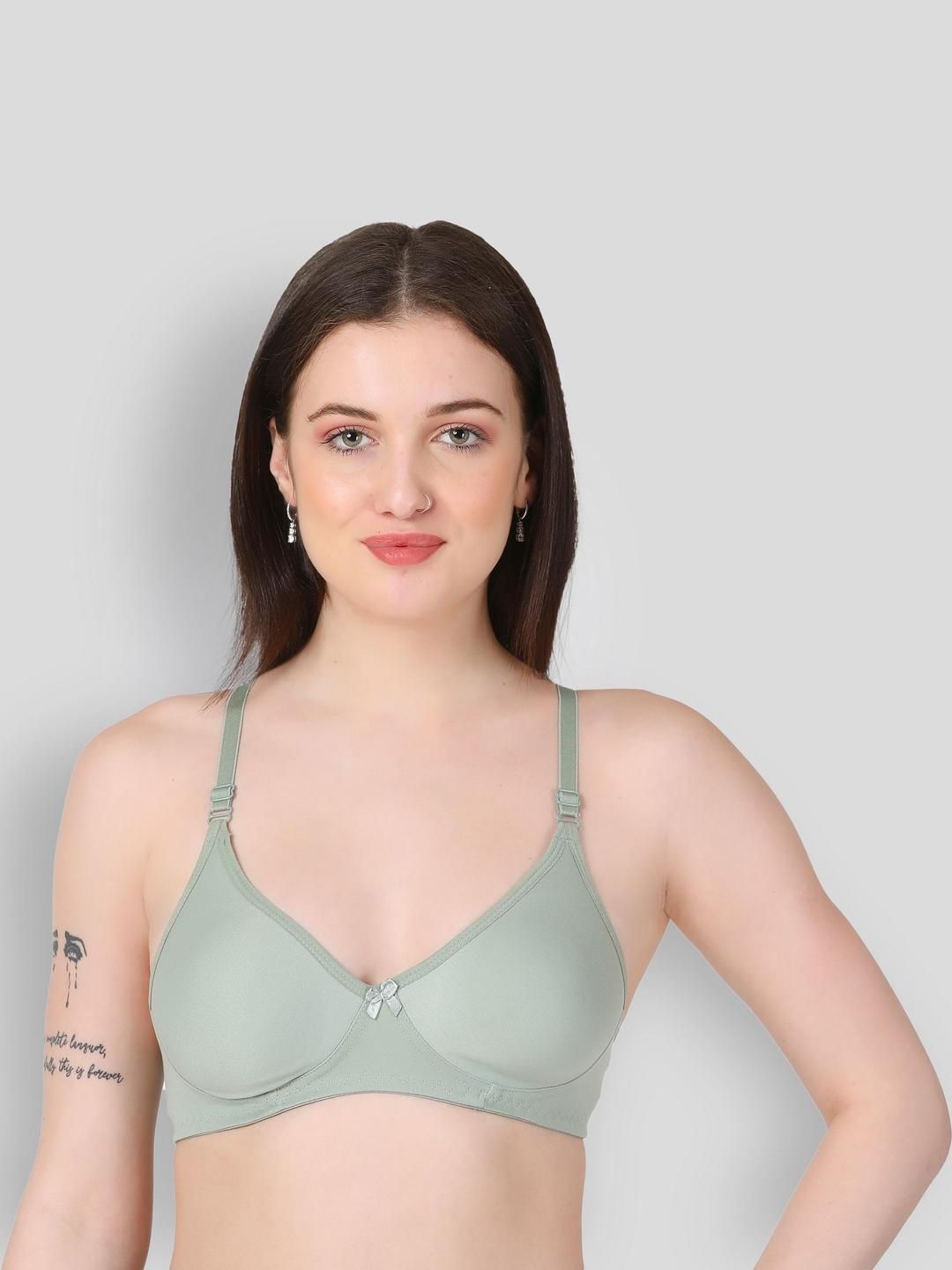 Famup women's green Non Padded Bra-image-5