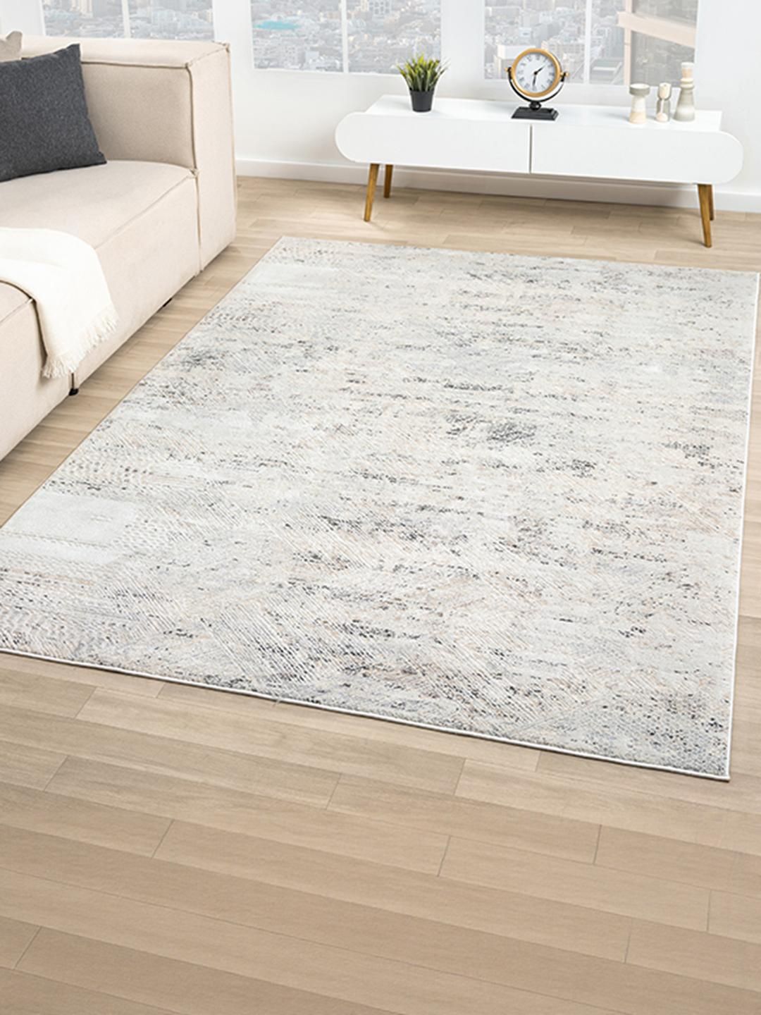 Kaleen India Blue Polyester Abstract Anti-Skid Carpets-image-11