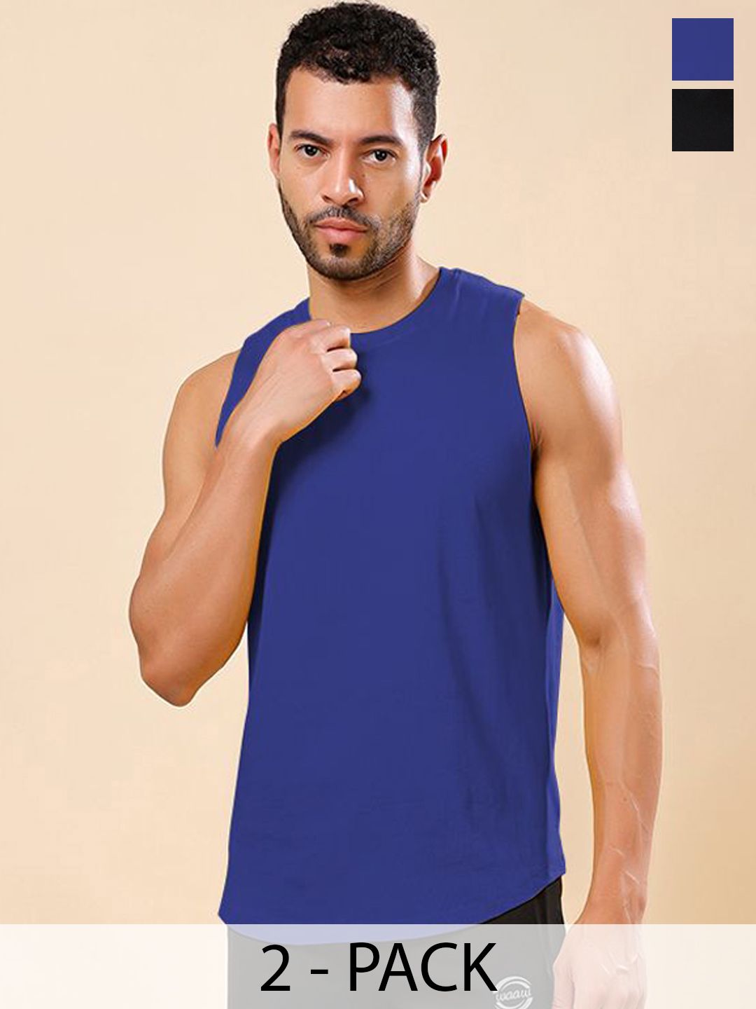 Friskers Pack Of 2 Pure Cotton Round Neck Gym Vests 200725AE-01-05-picture-50