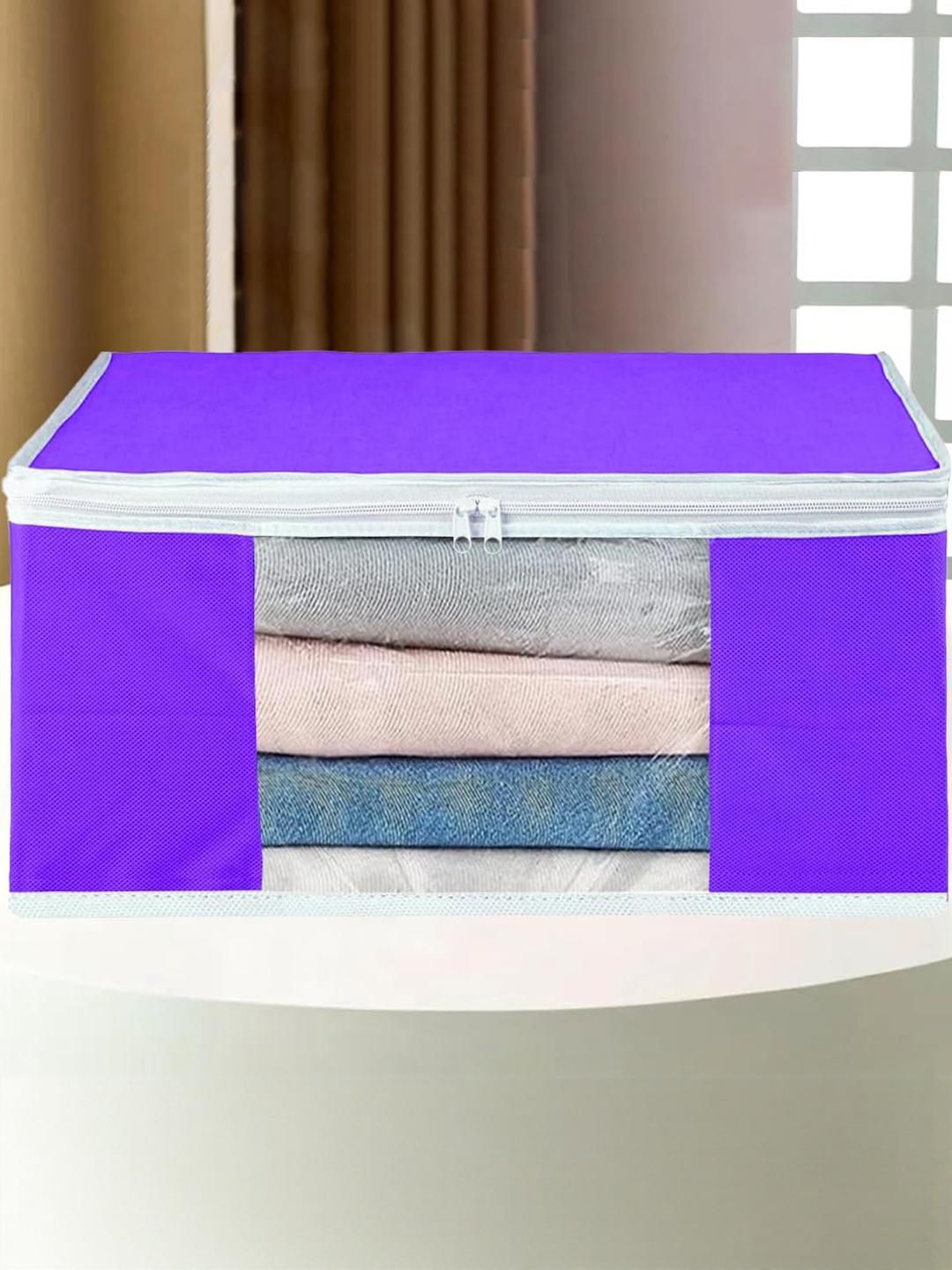 AMAK INC Purple Fabric Multi-Utility Wardrobe Organisers-picture-32