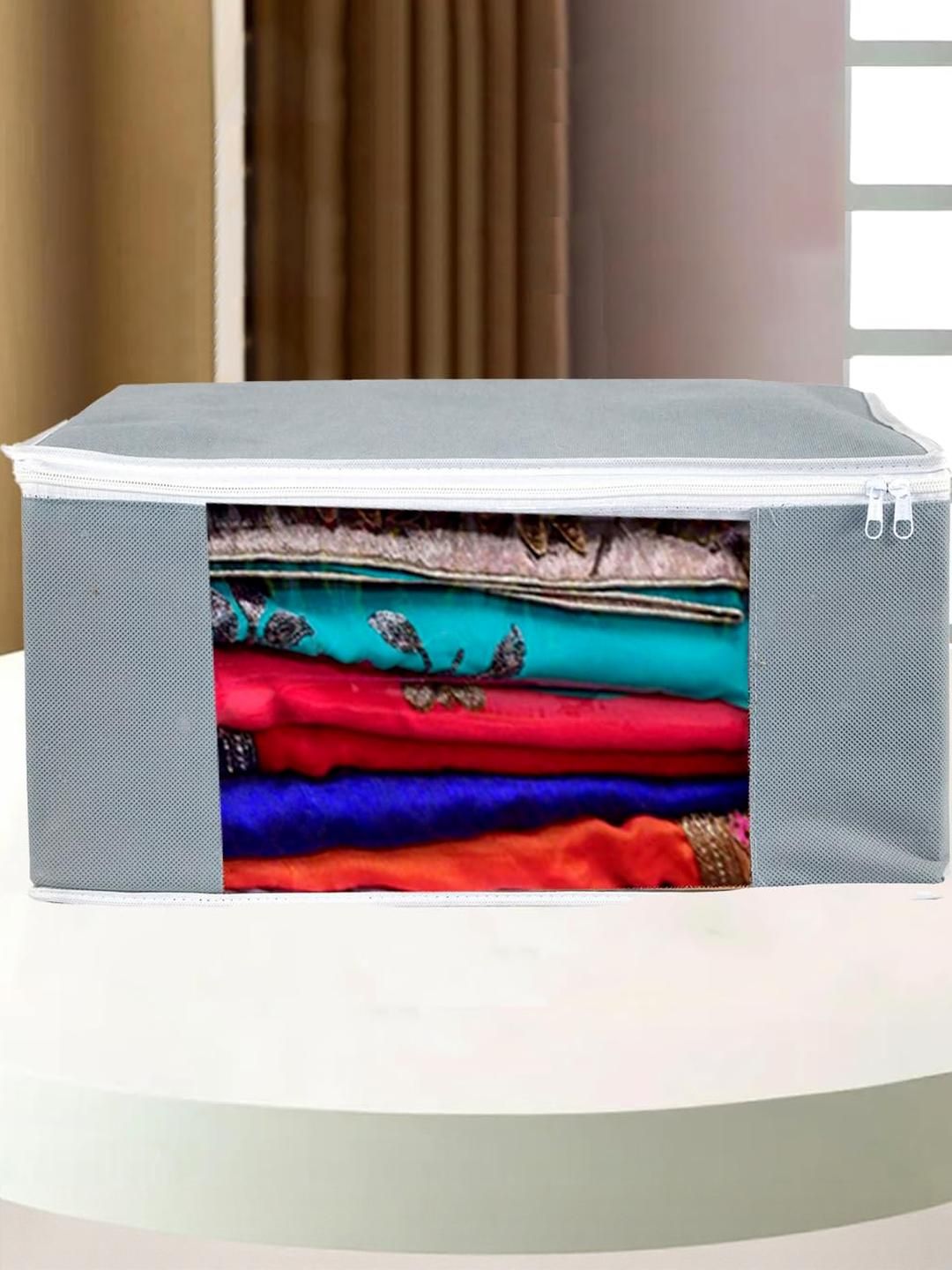 AMAK INC Grey Fabric Multi-Utility Wardrobe Organisers-picture-12