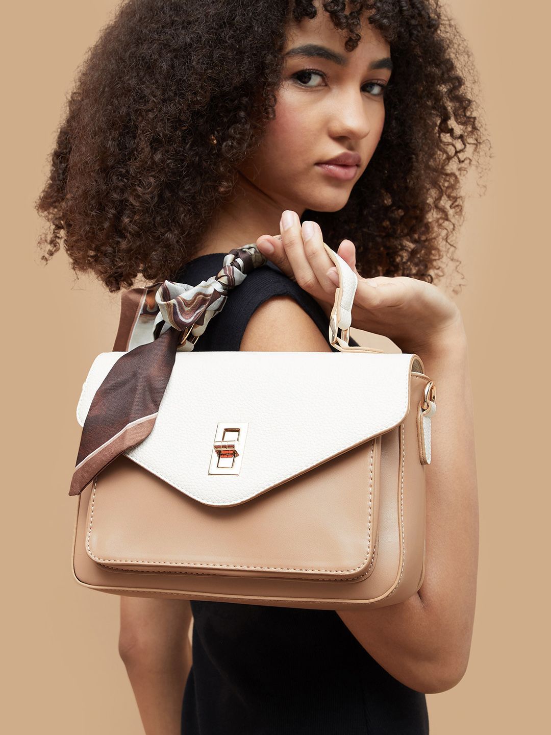 Ginger by Lifestyle Colourblocked Structured Handheld Bag-picture-24