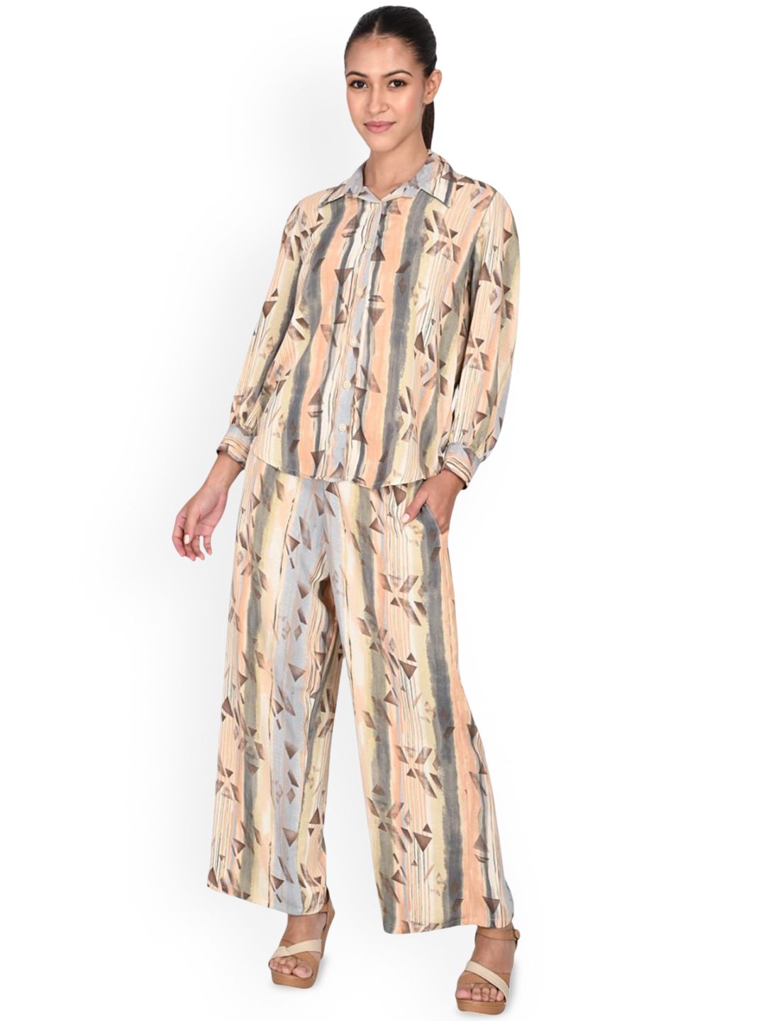 FELLAMO Printed Shirt Collar Neck Shirt With Trousers Co-Ords-picture-20