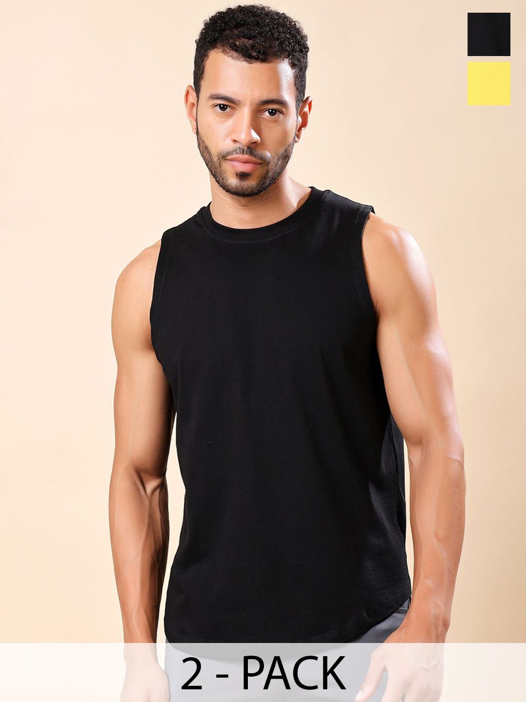Friskers Pack Of 2 Pure Cotton Round Neck Gym Vests 200725AE-01-06-picture-54