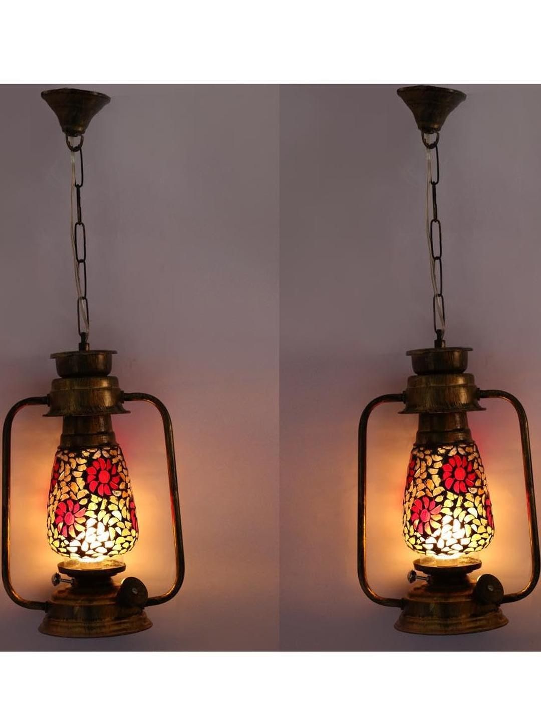 Somil Vintage Kerosene Lantern Style Hanging Lamp, LED Compatible with Clear-picture-47