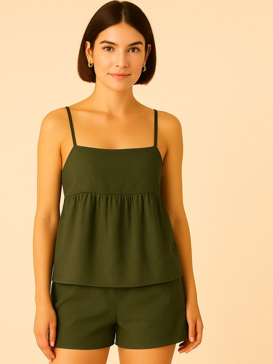 KAORI BY SHREYA AGARWAL Square Neck Top With Shorts Co-Ords-picture-22