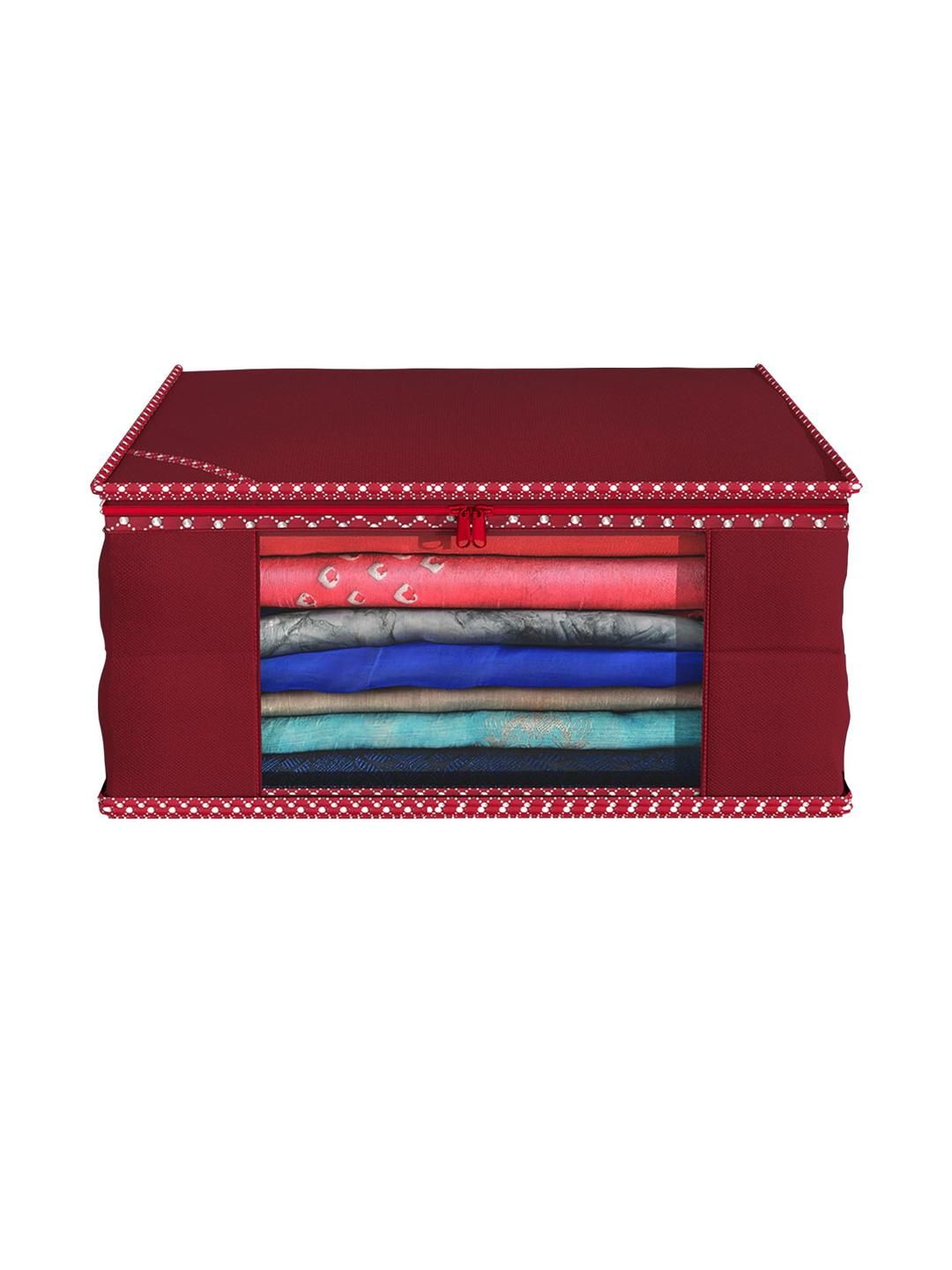 AMAK INC Maroon Fabric Multi-Utility Wardrobe Organisers-picture-11