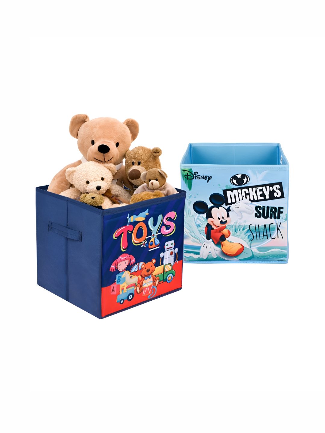 YK Navy Blue & Blue 2 Pieces Printed Storage Box Organisers-picture-35