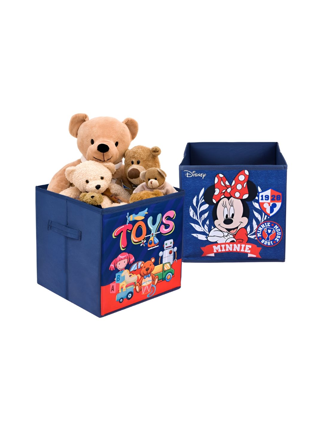 YK Navy Blue & Red 2 Pieces Printed Storage Box Organisers-picture-18