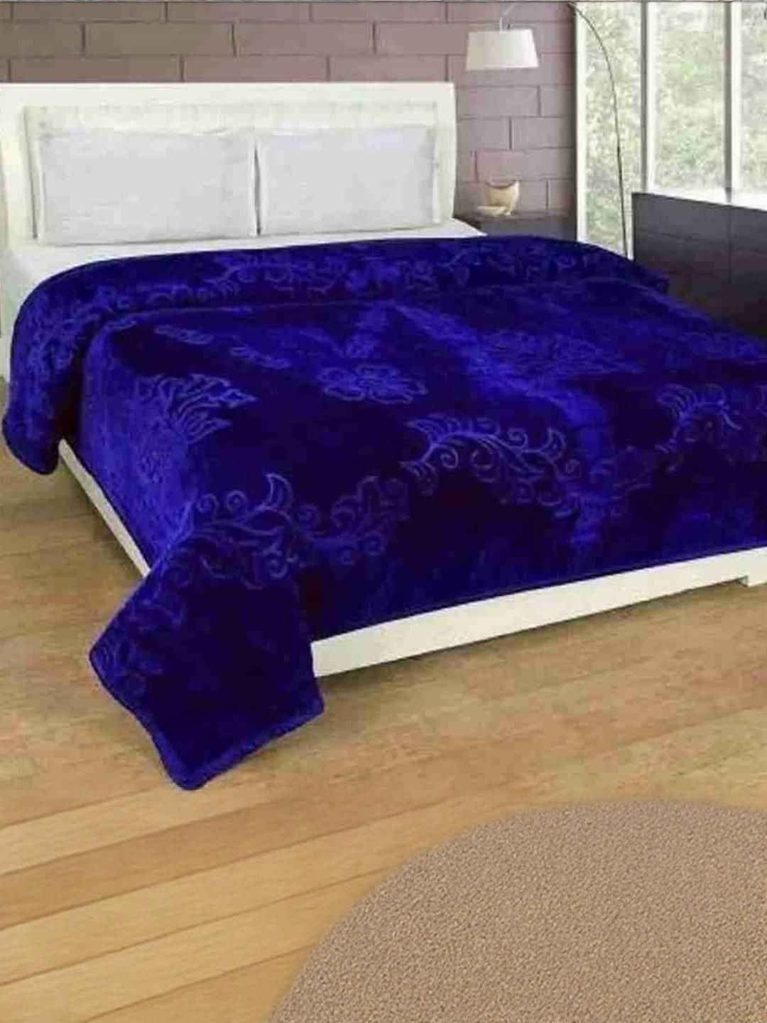 Doristyle Blue 300 GSM SOLID MINK Single Bed Blanket-picture-47