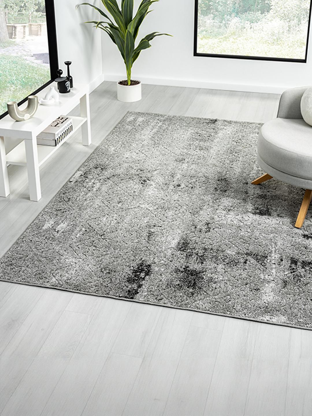 Kaleen India Navy Blue Polypropylene Abstract Anti-Skid Carpets