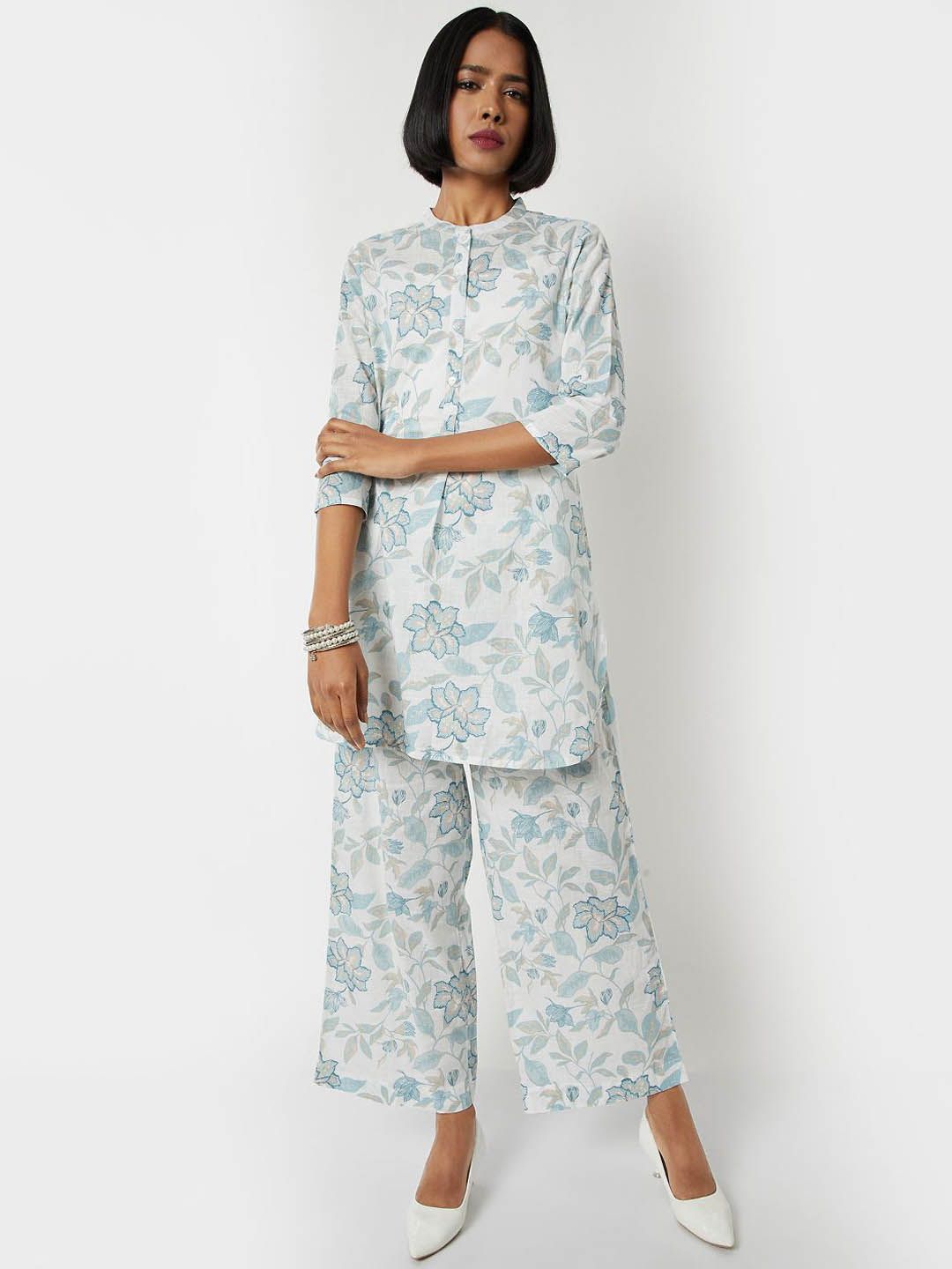 max Women Floral Printed Regular Pure Cotton Kurta with Trousers