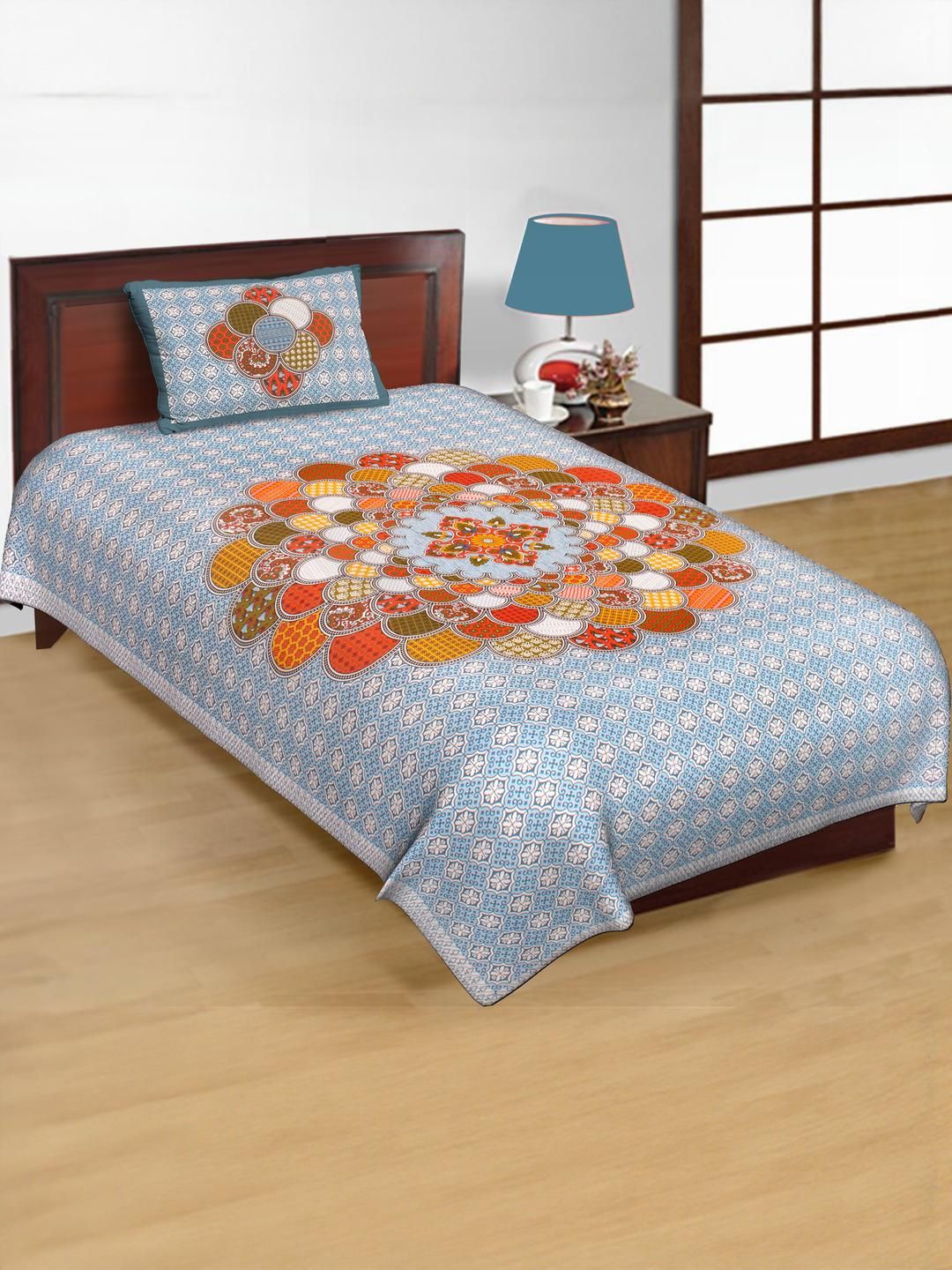 Jaipuri Print Premium Full Length Bedsheet set-image-11
