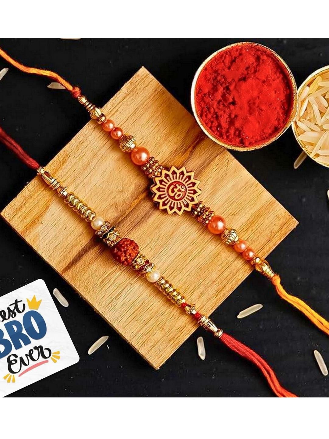eCraftIndia 2-Pcs Rakhis Roli Chawal & Magnet-picture-19
