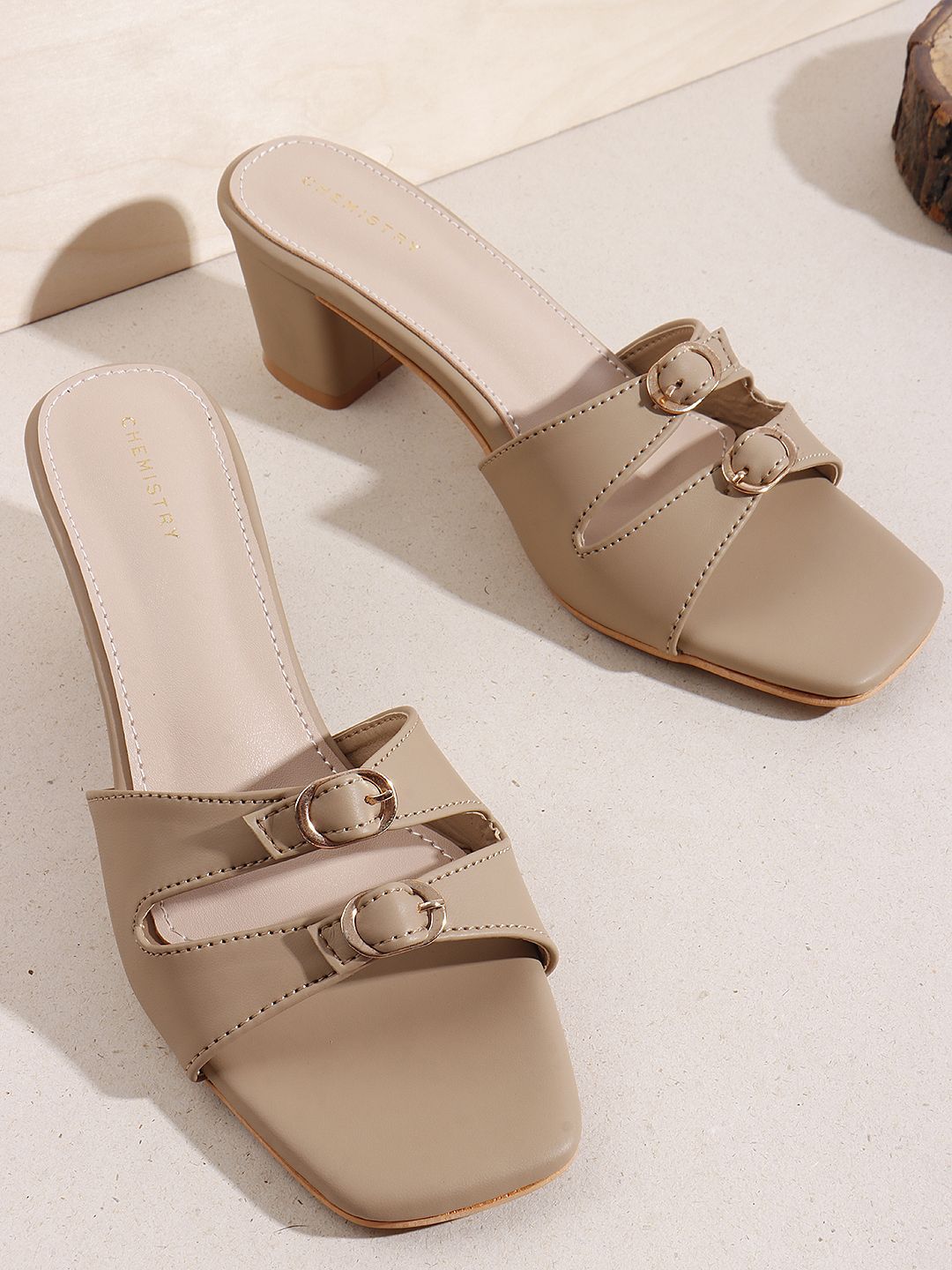 Chemistry Women Open Toe Block Heel Sandals with Buckles-picture-28