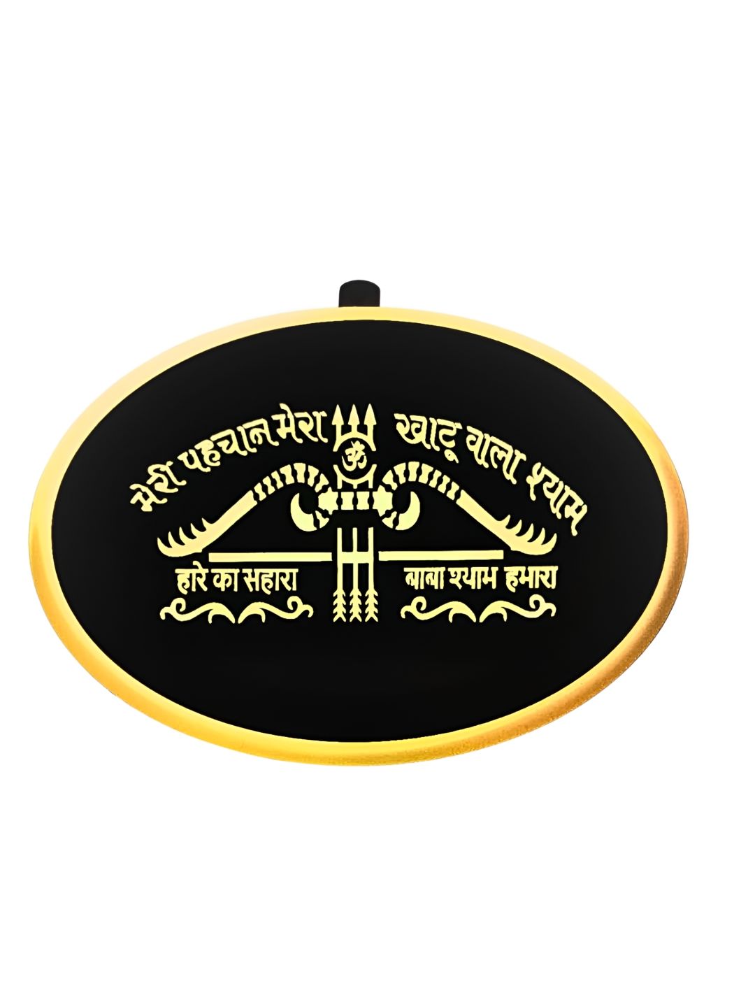 SHRI KHATU SHYAM CREATION Black & Yellow Single Piece Wood Religious Wall Photographs-picture-14