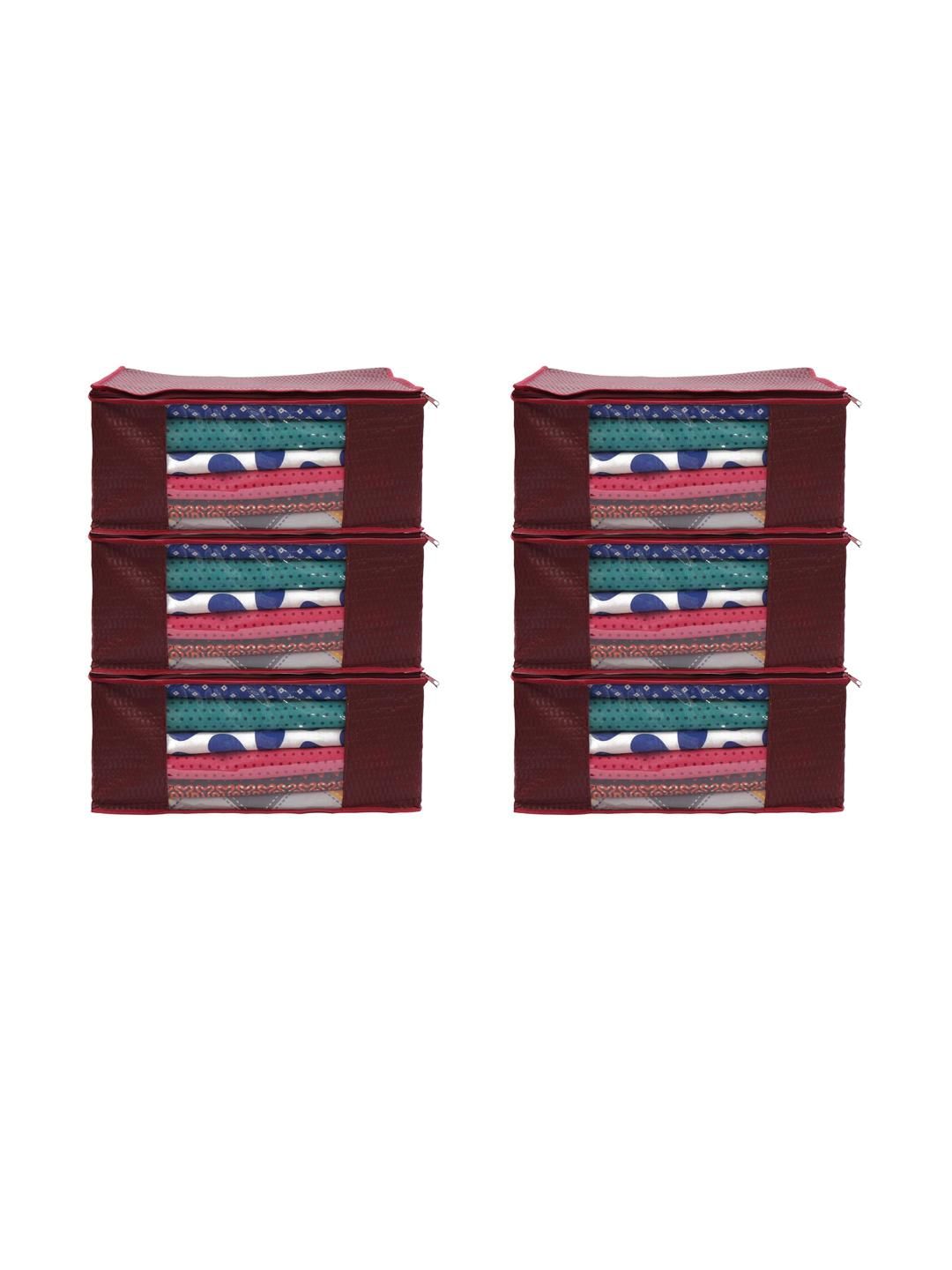 AMAK INC Maroon Fabric Multi-Utility Wardrobe Organisers-picture-38
