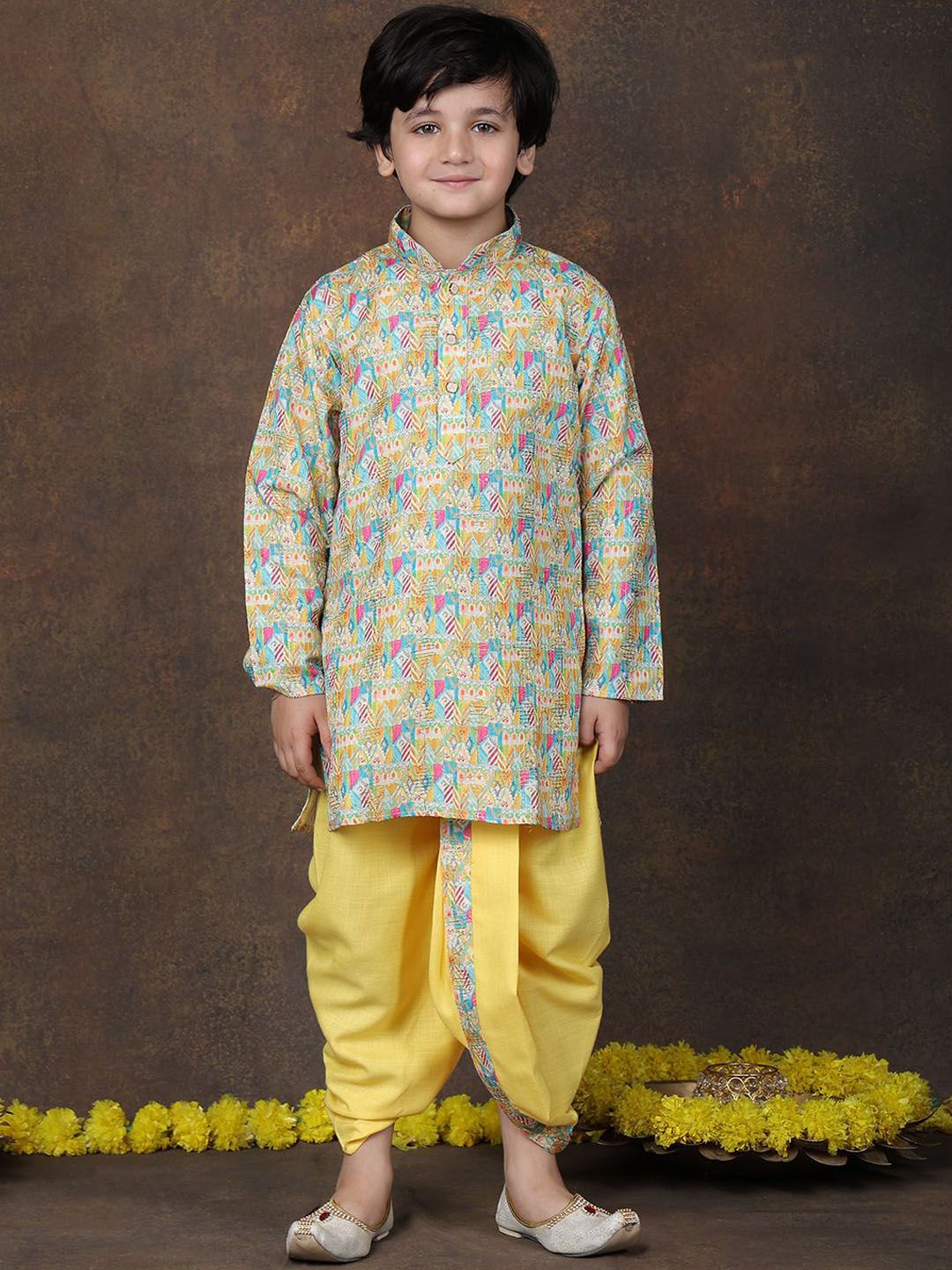 Superminis Boys Printed Regular Pure Cotton Kurta with Dhoti Pants-picture-21