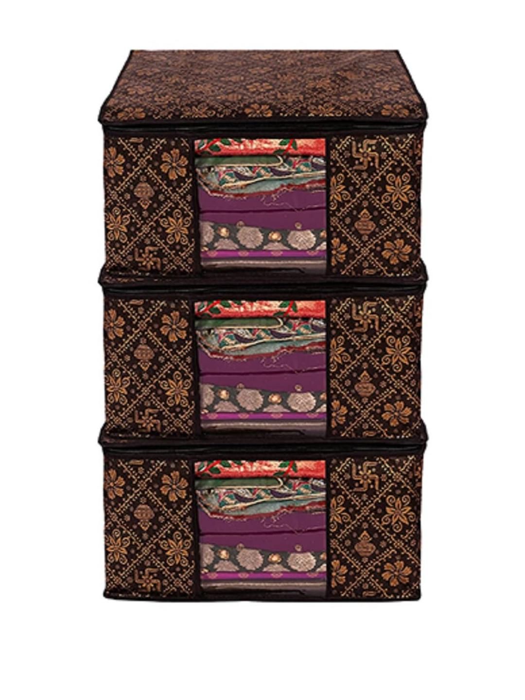 AMAK INC Brown Fabric Multi-Utility Wardrobe Organisers-image-21