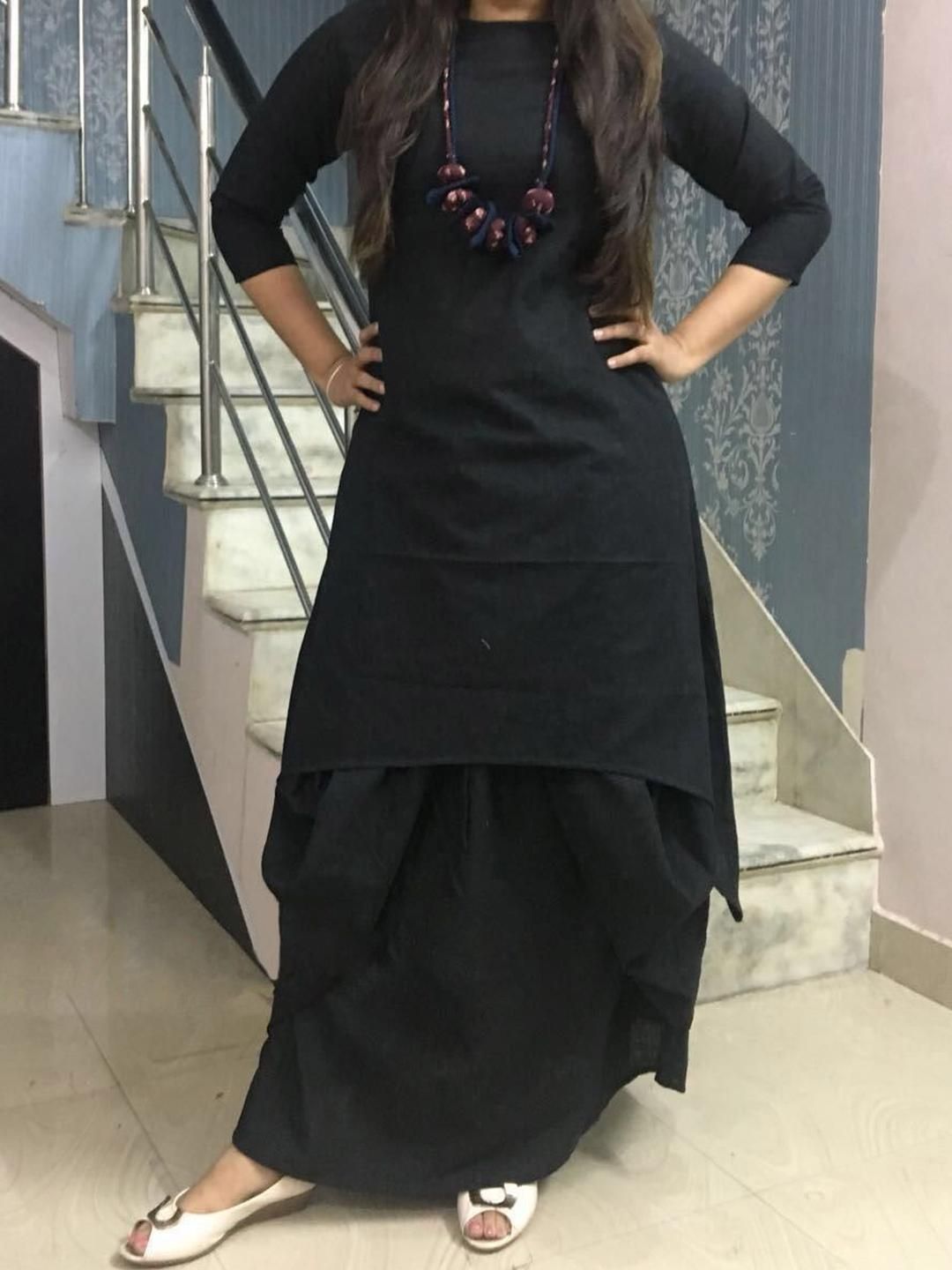 RA Creation Women Dyed Viscose Rayon Kurta & Dhoti Pants