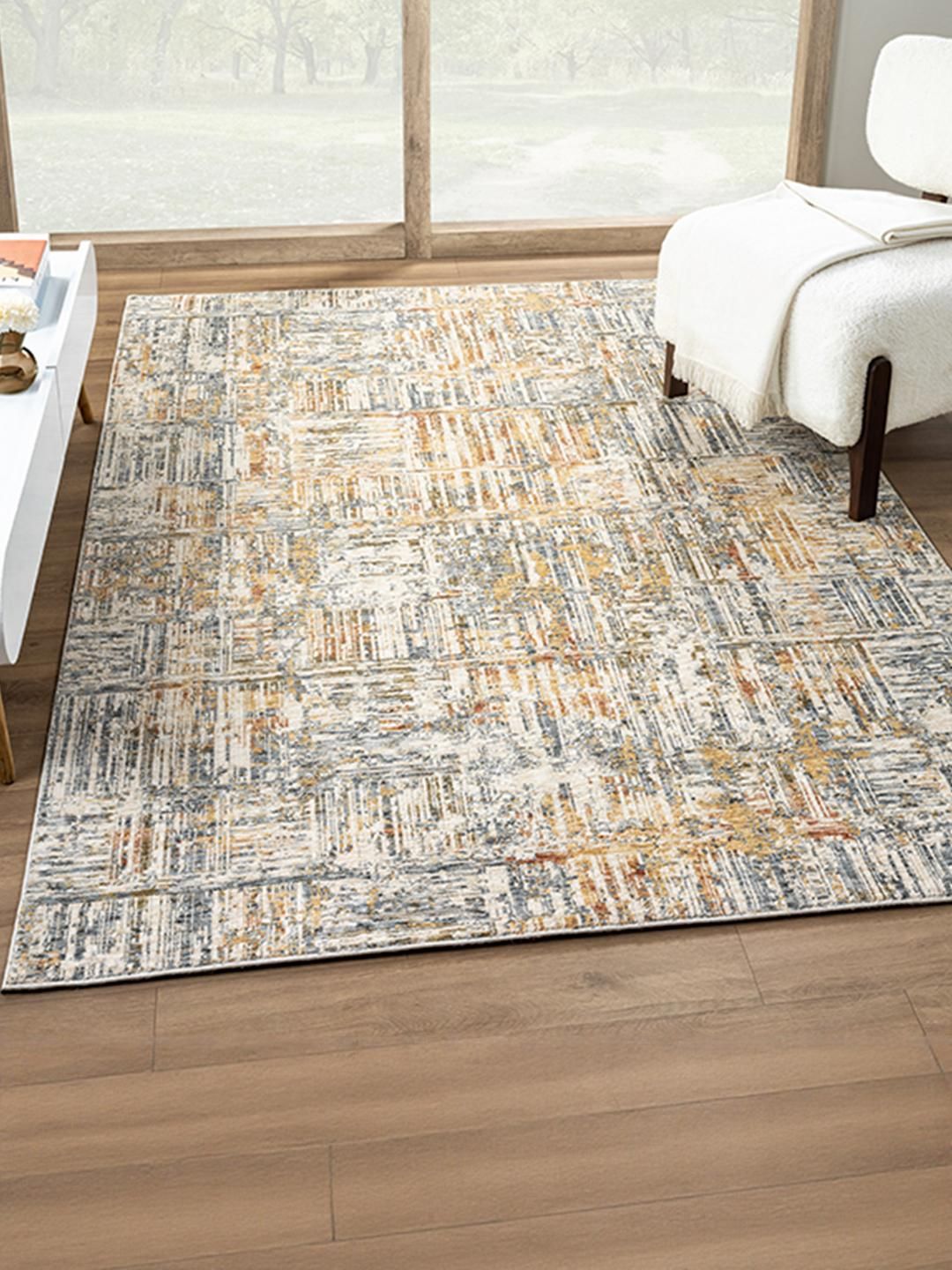 Kaleen India Multicoloured Abstract Anti-Skid Polyester Carpet-picture-24