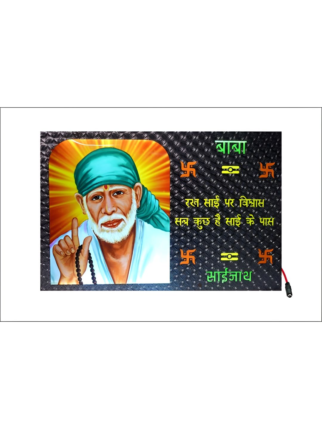 SHRI KHATU SHYAM CREATION Black & Yellow Single Piece Wood Religious Wall Photographs-picture-15