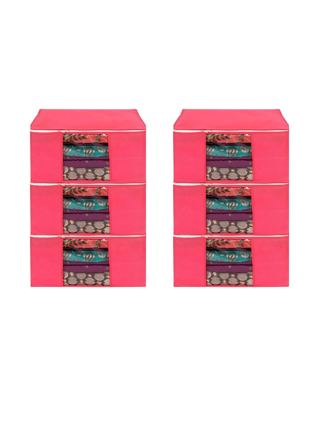 AMAK INC Pink Fabric Multi-Utility Wardrobe Organisers-picture-19