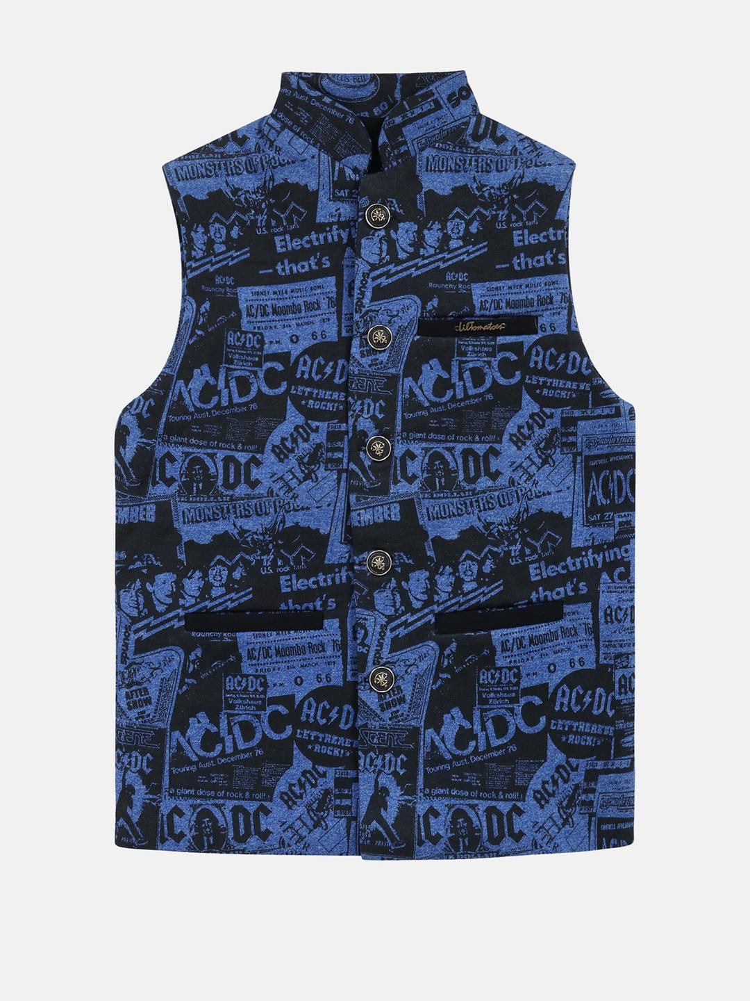 Lil Tomatoes Boys Printed Cotton Nehru Jacket-picture-18