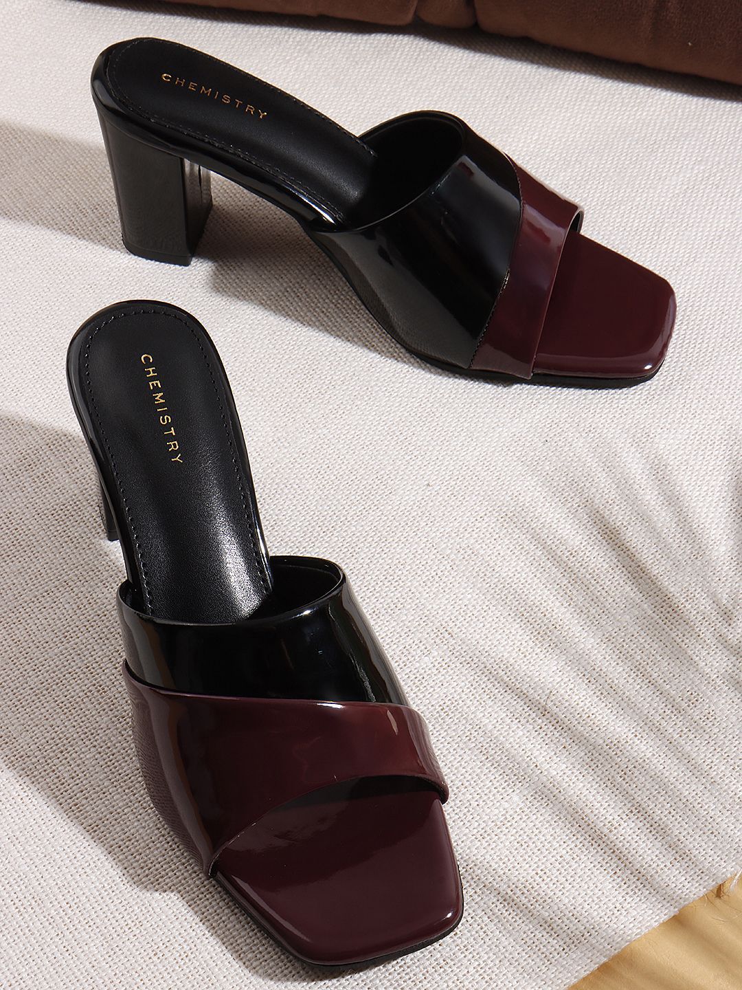 Chemistry Colourblocked Open Toe Block Heel Sandals-picture-10