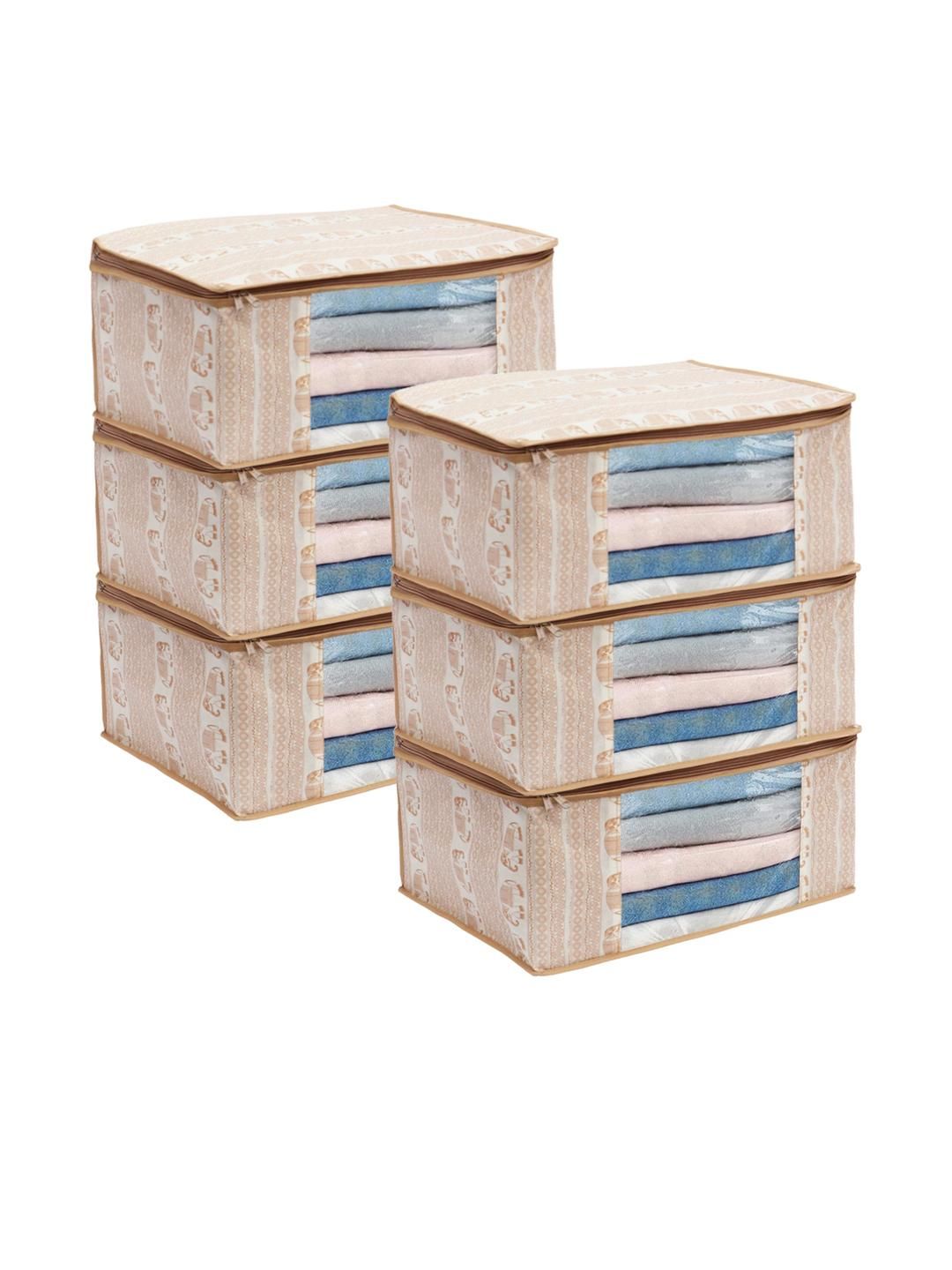 AMAK INC Beige Fabric Multi-Utility Wardrobe Organisers-picture-48