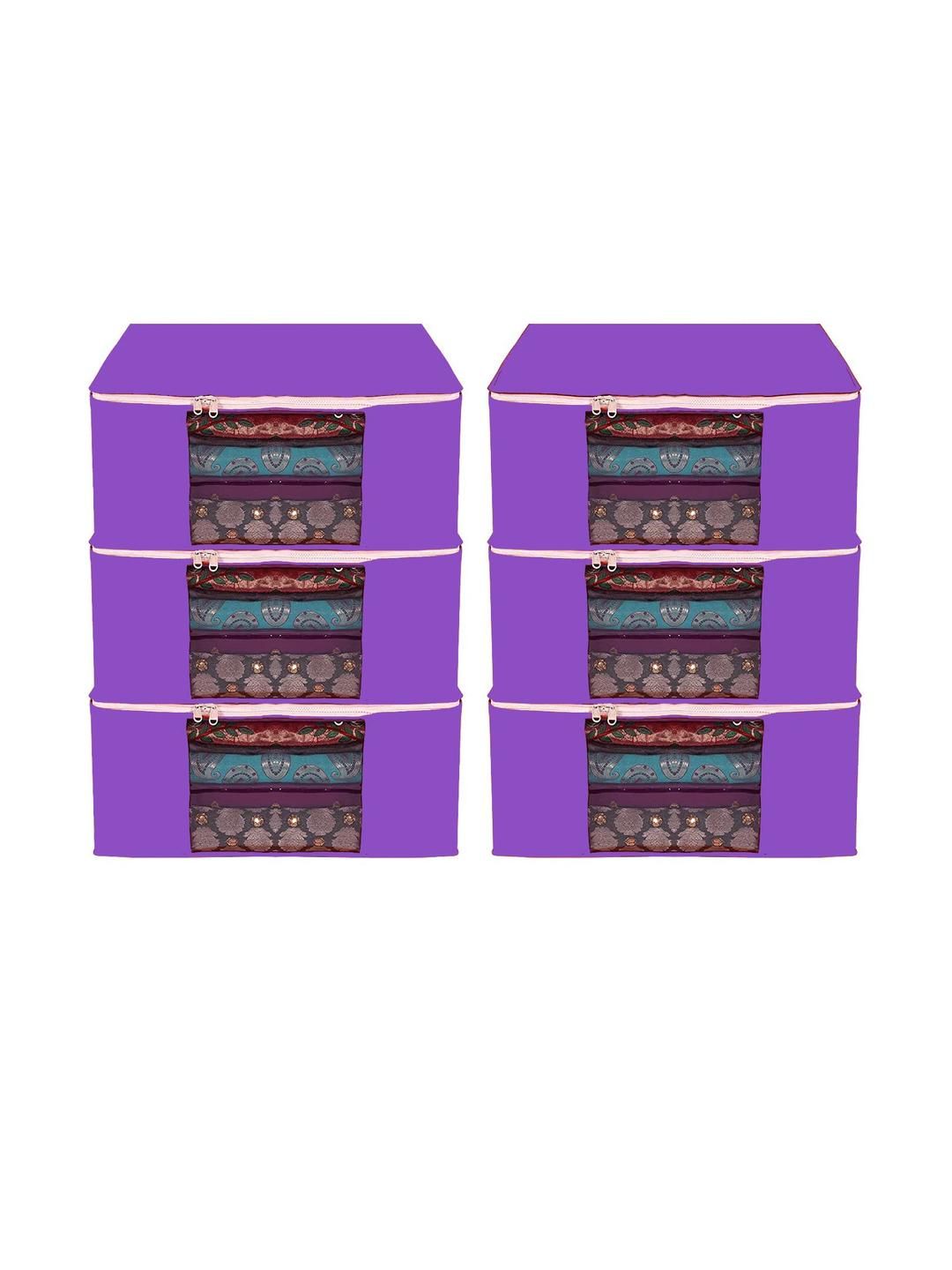 AMAK INC Purple Fabric Multi-Utility Wardrobe Organisers-picture-21