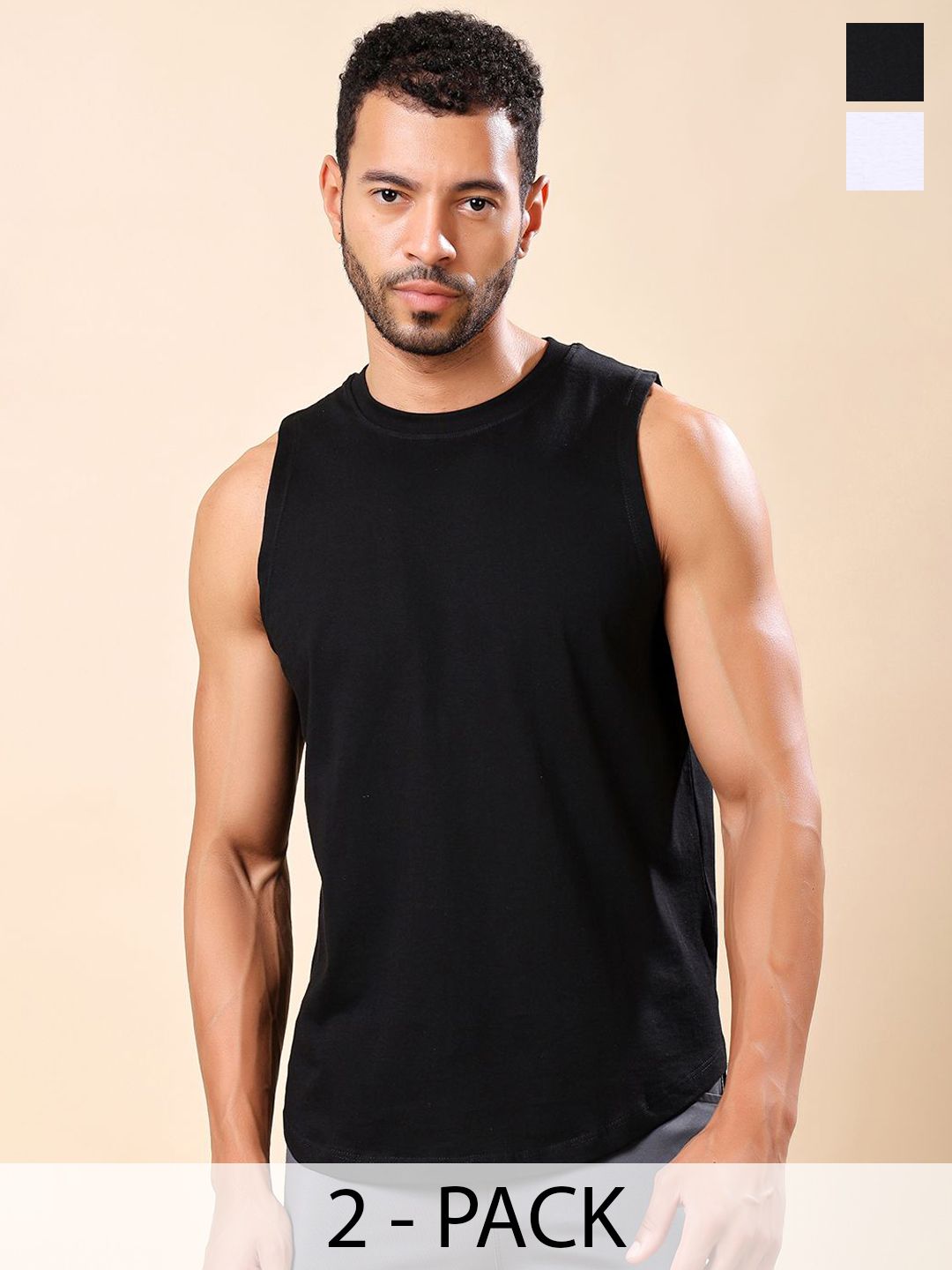 Friskers Pack Of 2 Pure Cotton Round Neck Gym Vests 200725AE-01-02-picture-14